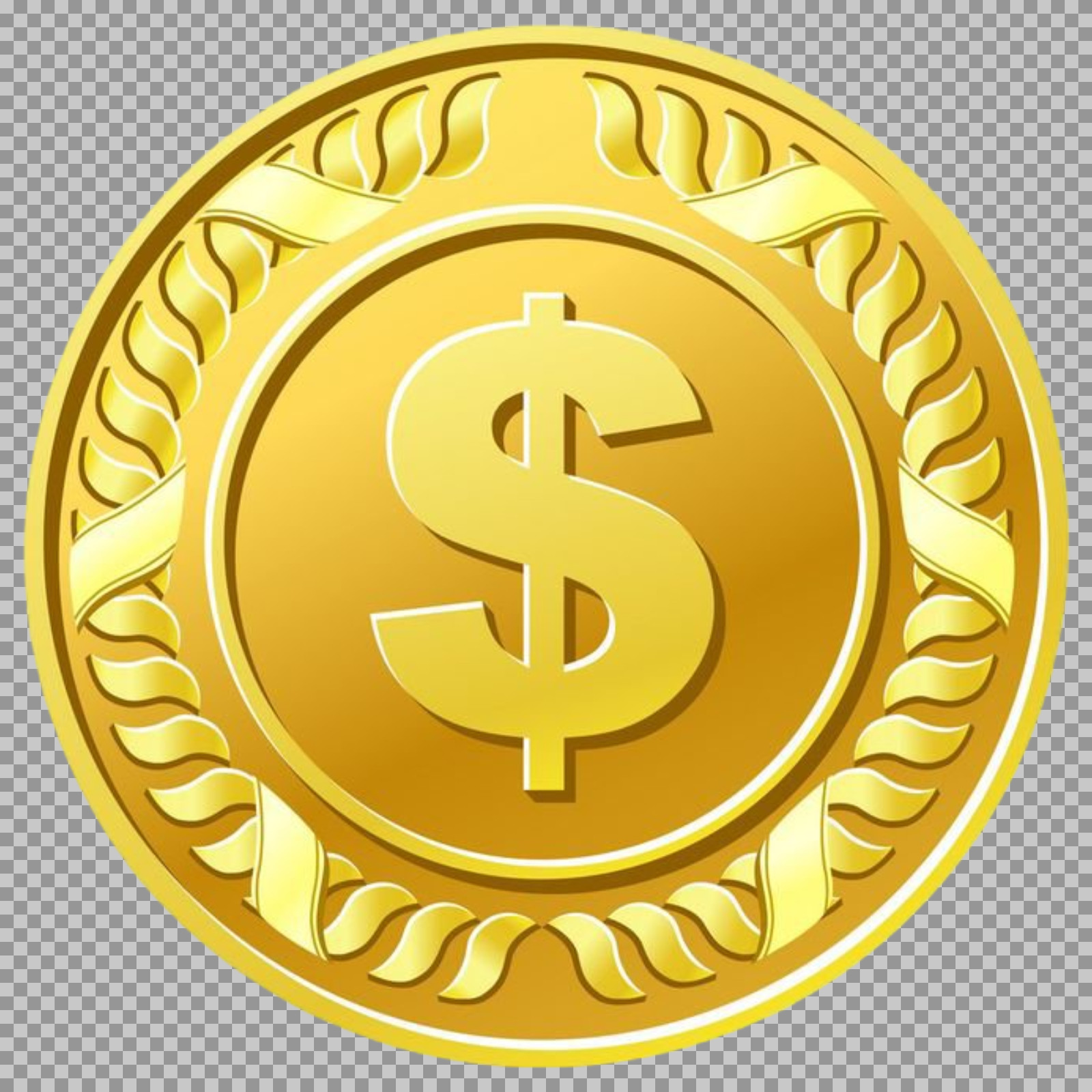 Gold Dollar Coin PNG | Transparent Money Icon...