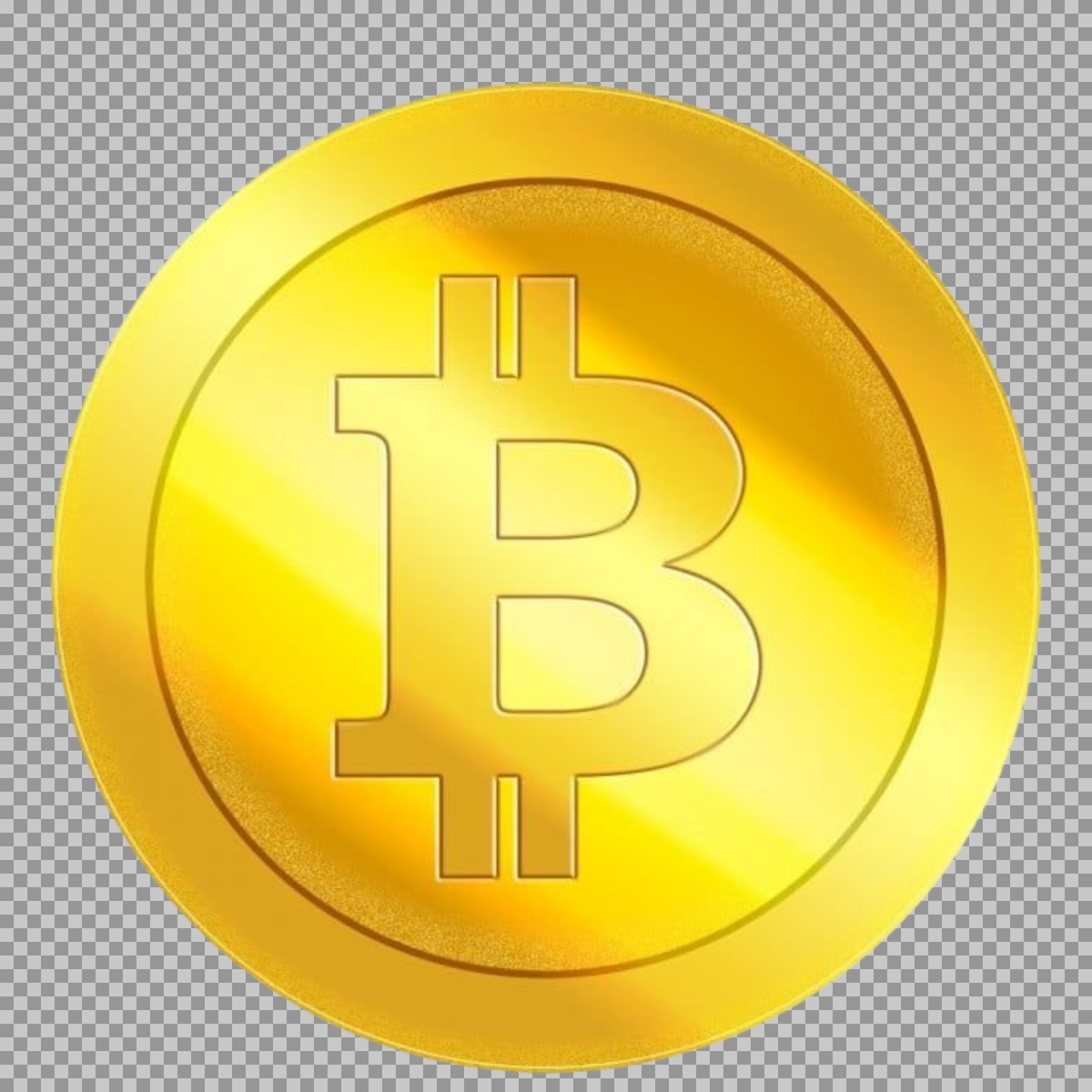Shiny Bitcoin Icon PNG | Gold Crypto Coin