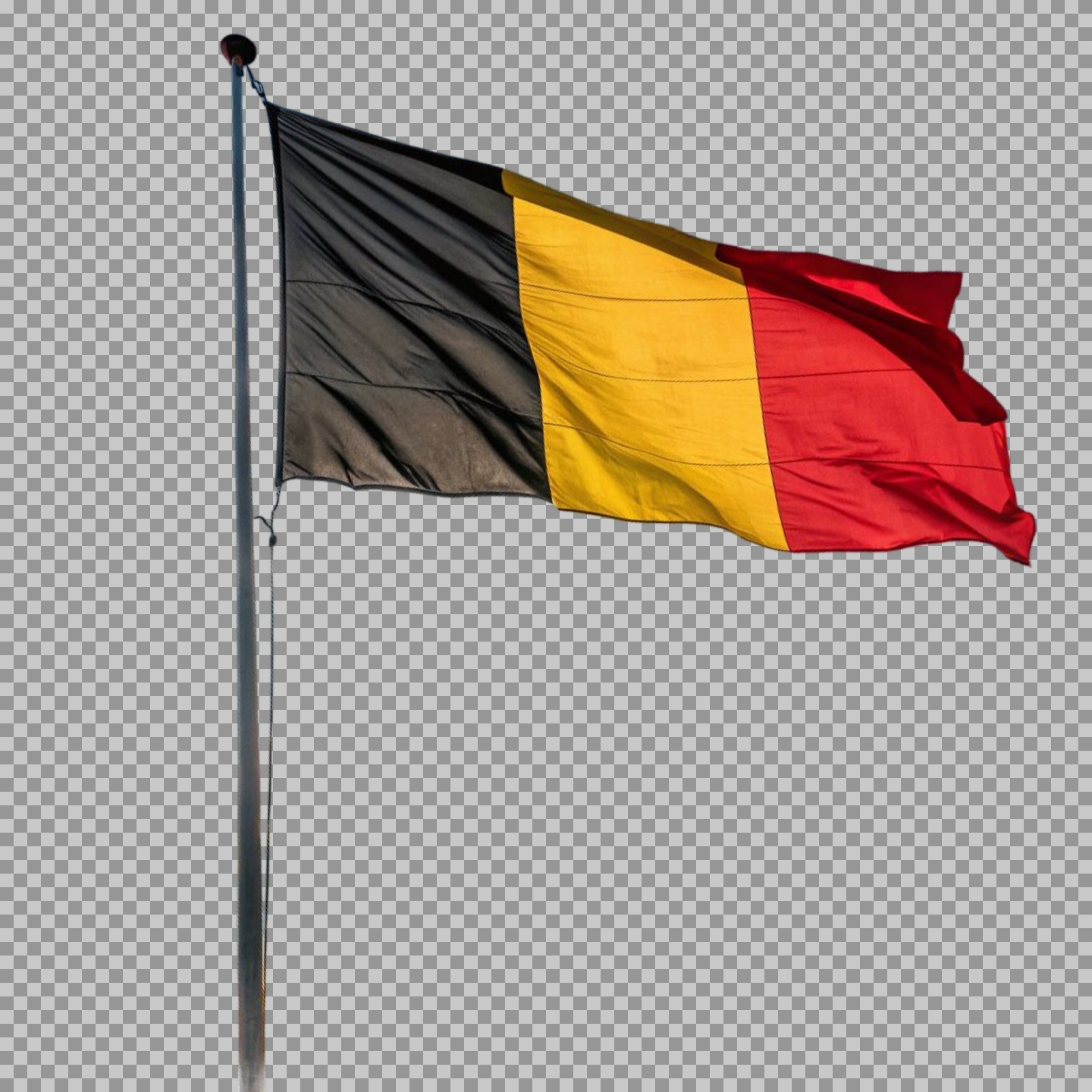 Waving Belgian Flag PNG | Flag of Belgium on Transparent Background