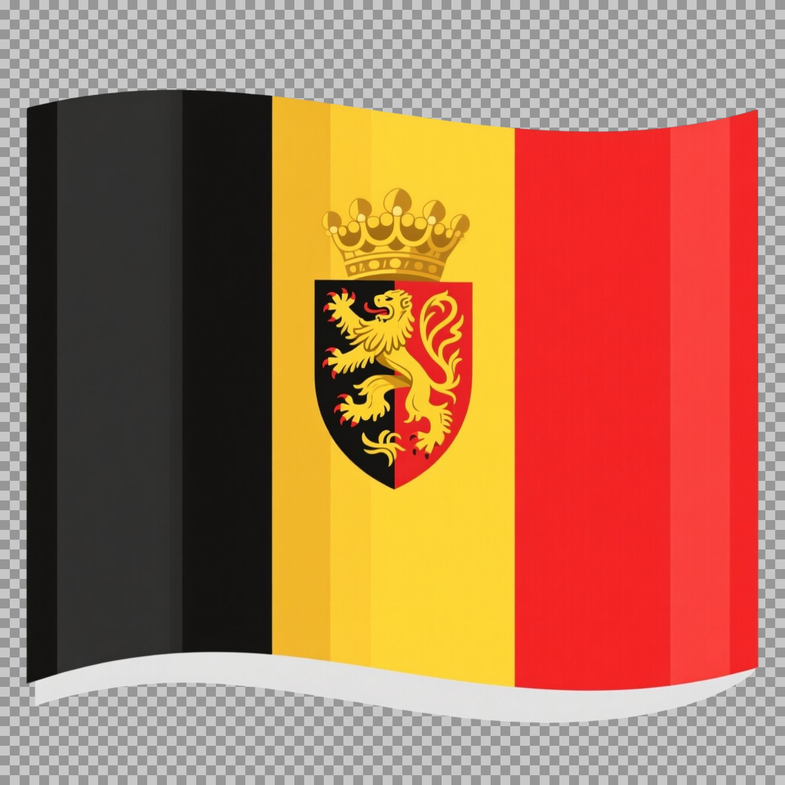 Belgian Flag with Coat of Arms PNG | Waving Vector Icon...
