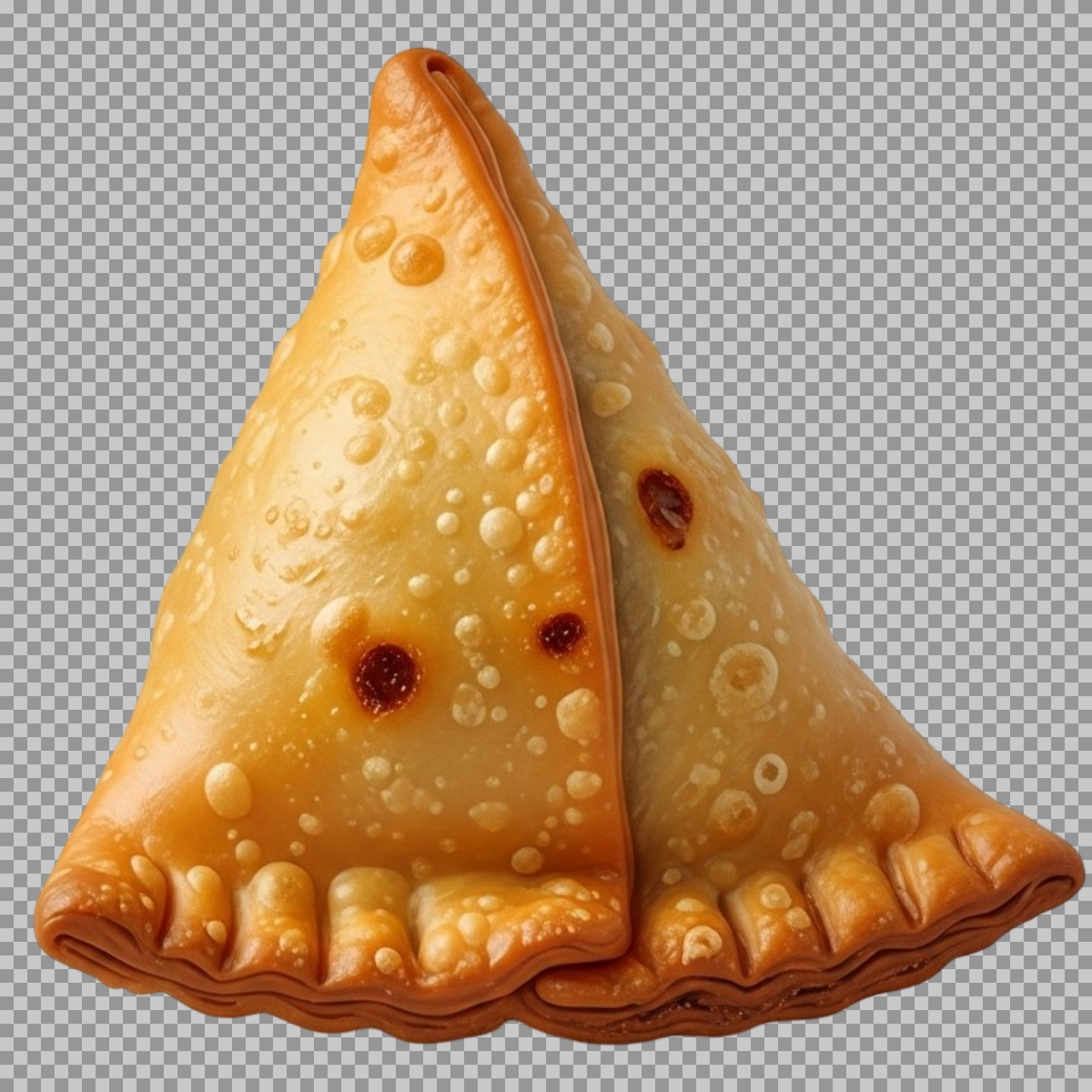 Golden Samosa Illustration PNG | Transparent Background Food Art