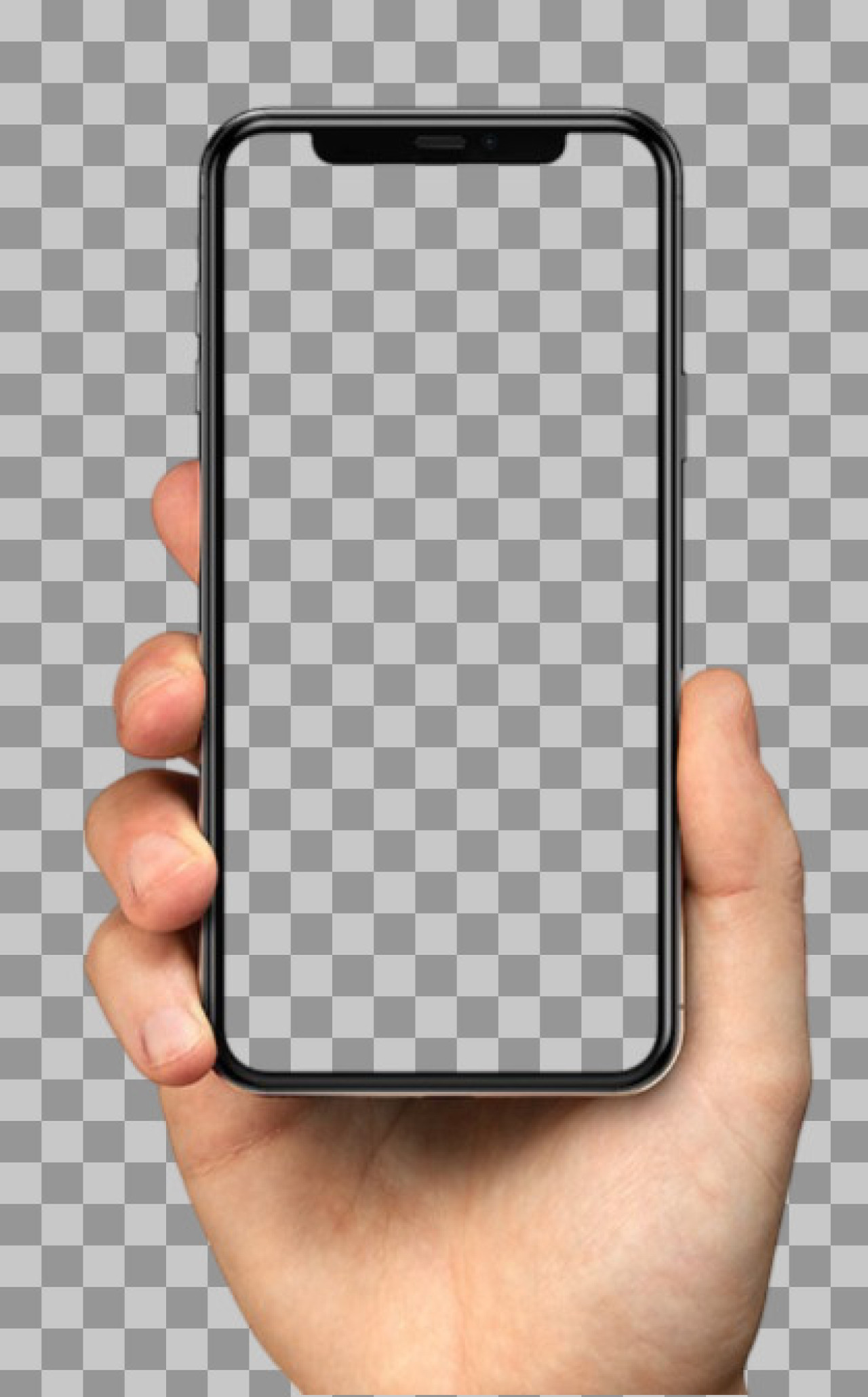 Hand Holding Smartphone PNG | Blank Screen Mockup Template...