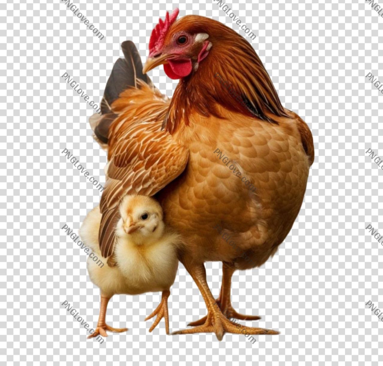 Mother Hen & Chick Transparent PNG | High-Quality Farm Animal Image...