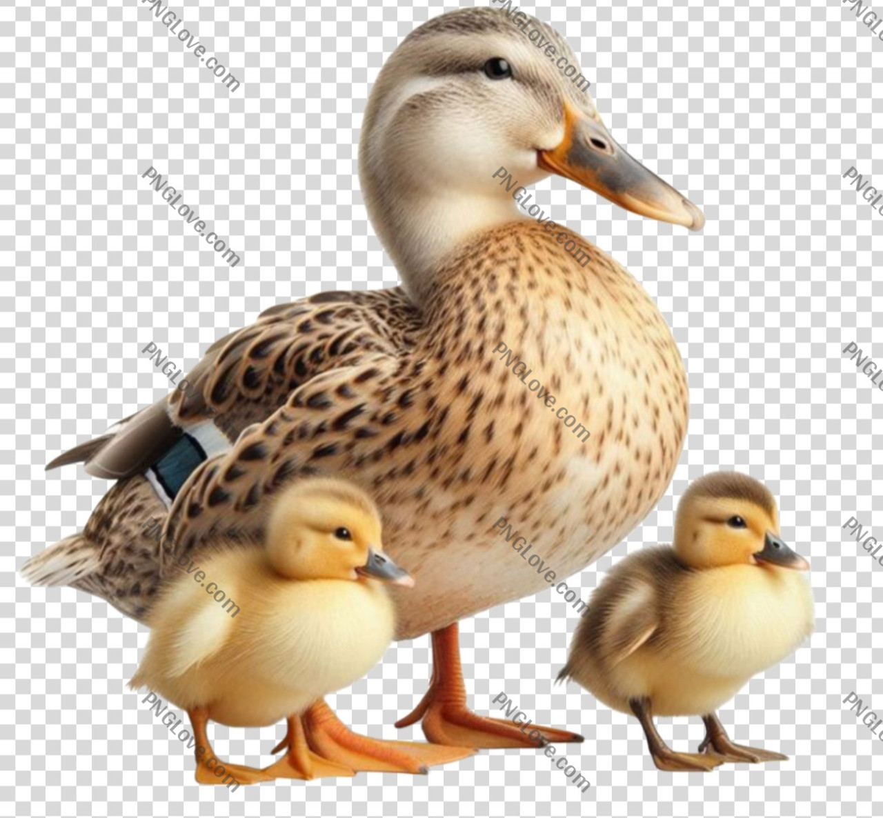 Mother Duck & Ducklings PNG | Transparent Waterfowl Image...