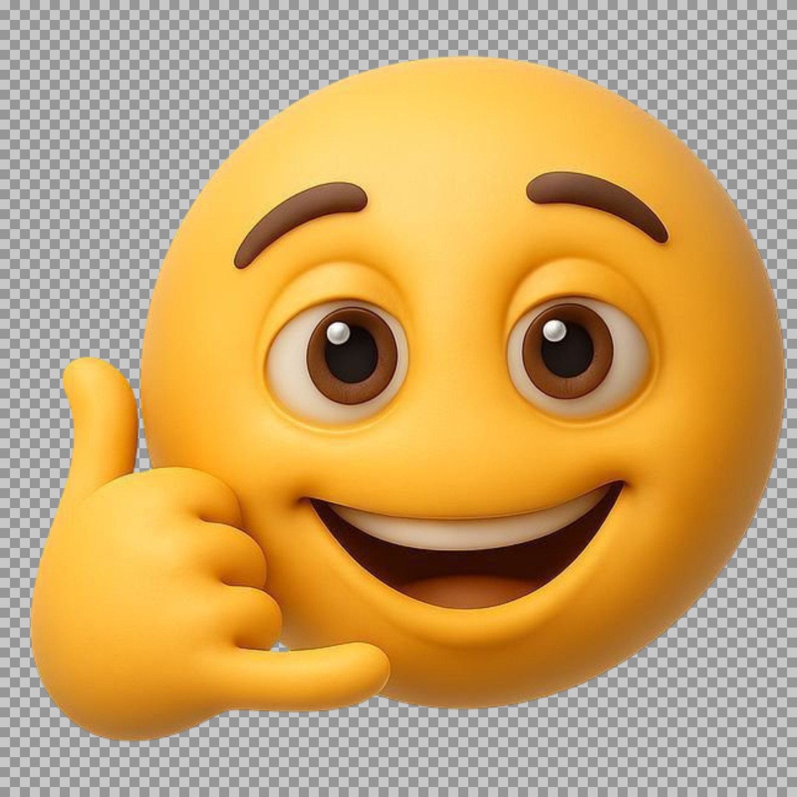 Call Me Emoji PNG | 3D Communication Smiley