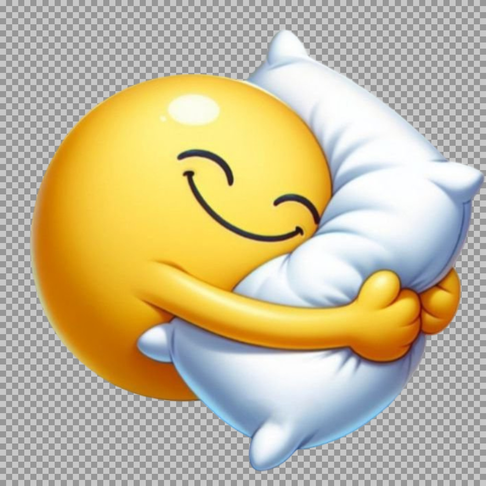 Sleepy Emoji Hugging Pillow PNG | Free Transparent Download