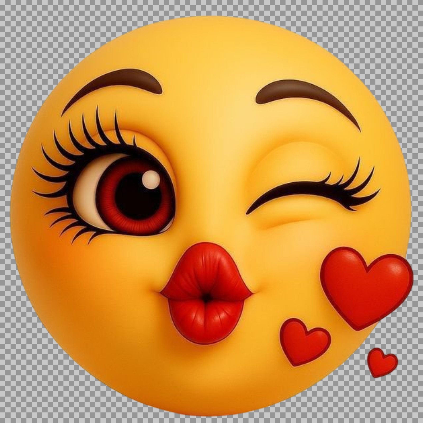 Winking Kiss Emoji PNG | Free Transparent Download...