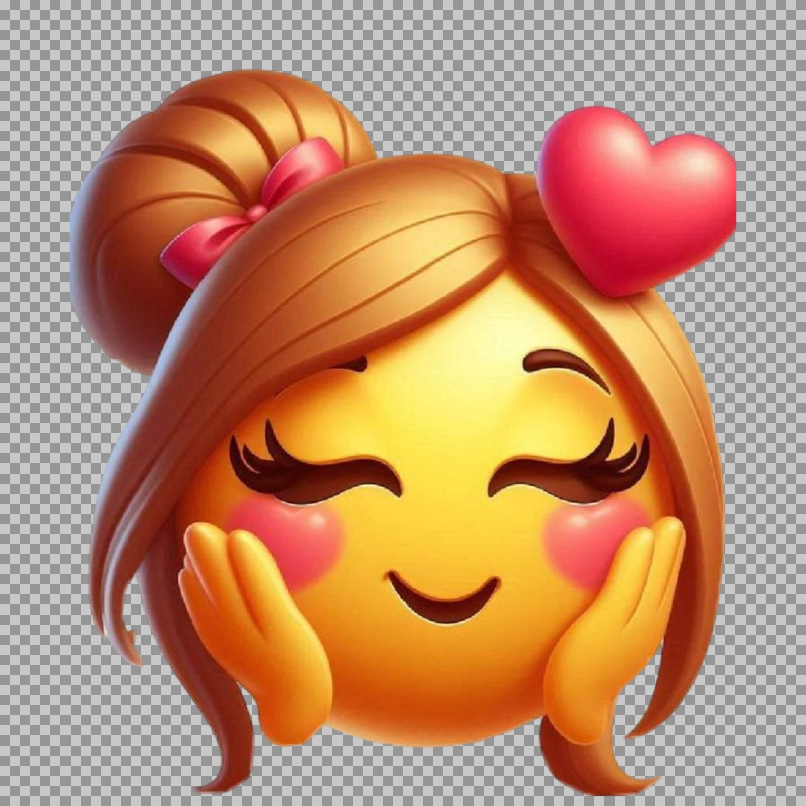 Cute Girl Emoji in Love PNG | Free Download...