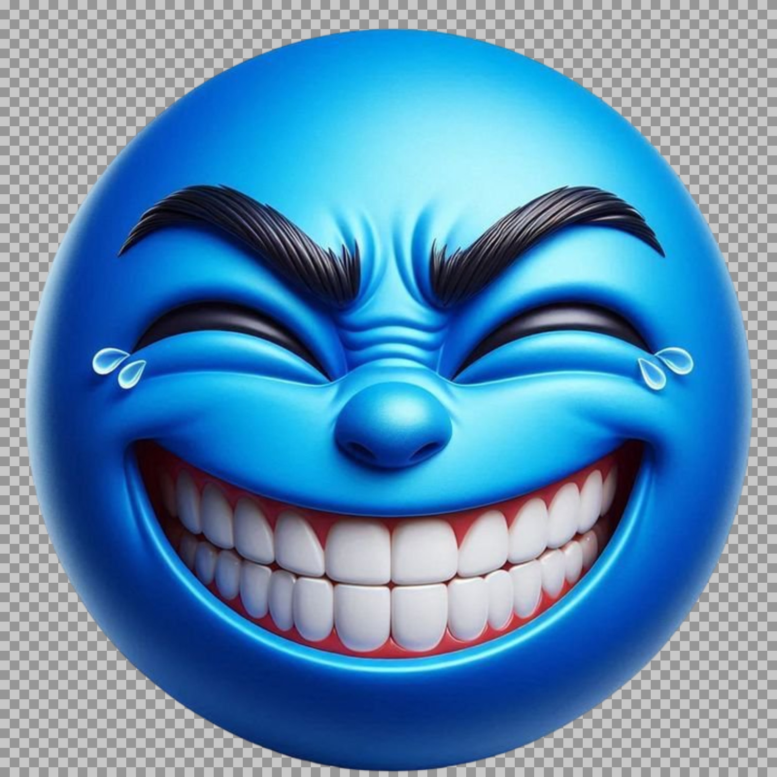 Laughing Crying Blue Emoji PNG | Free Transparent Icon...