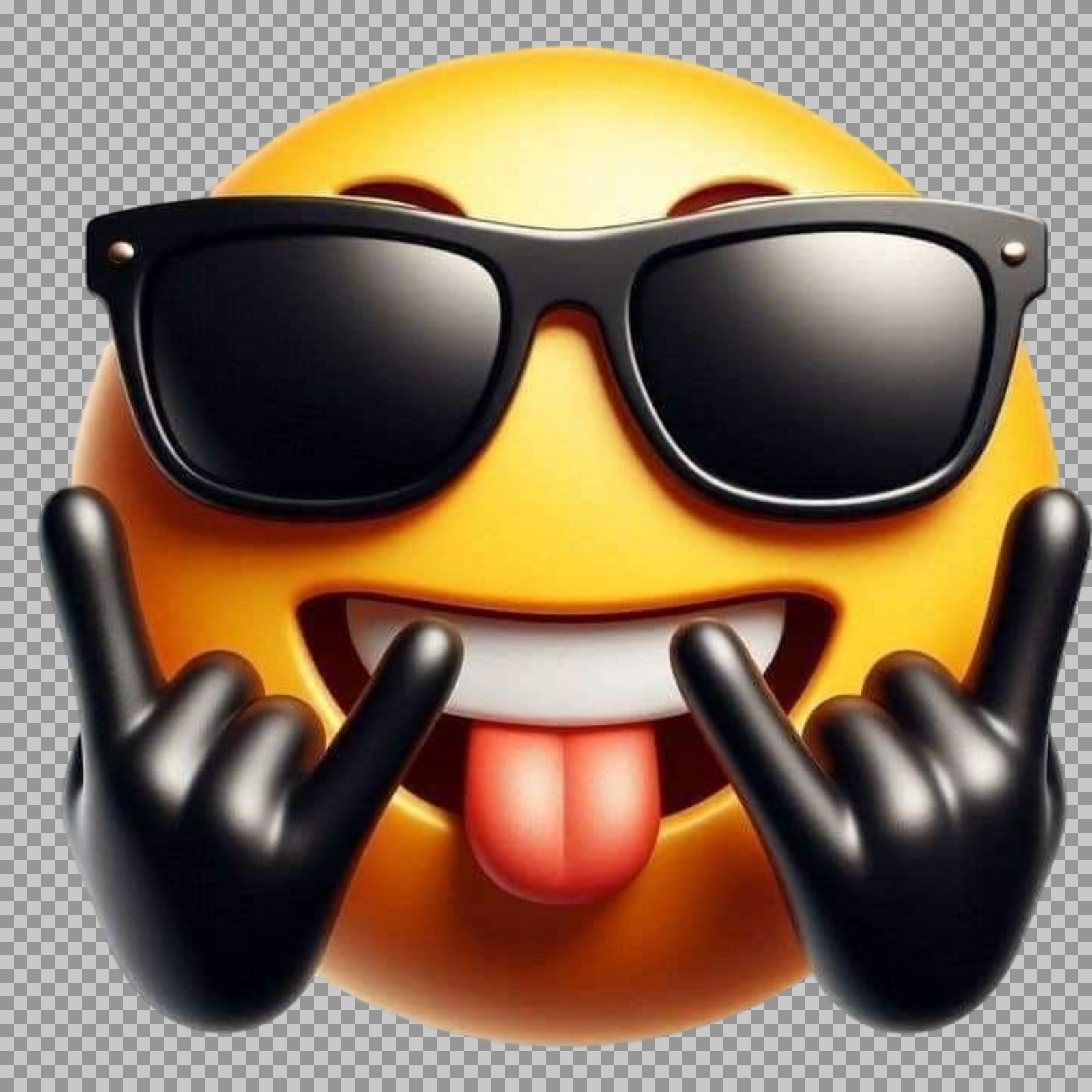 Cool Rock On Emoji PNG | Free Transparent Icon...