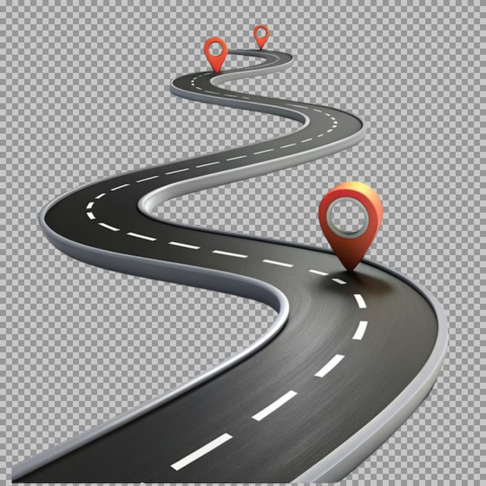 Roadmap Journey with Location Pins png images...