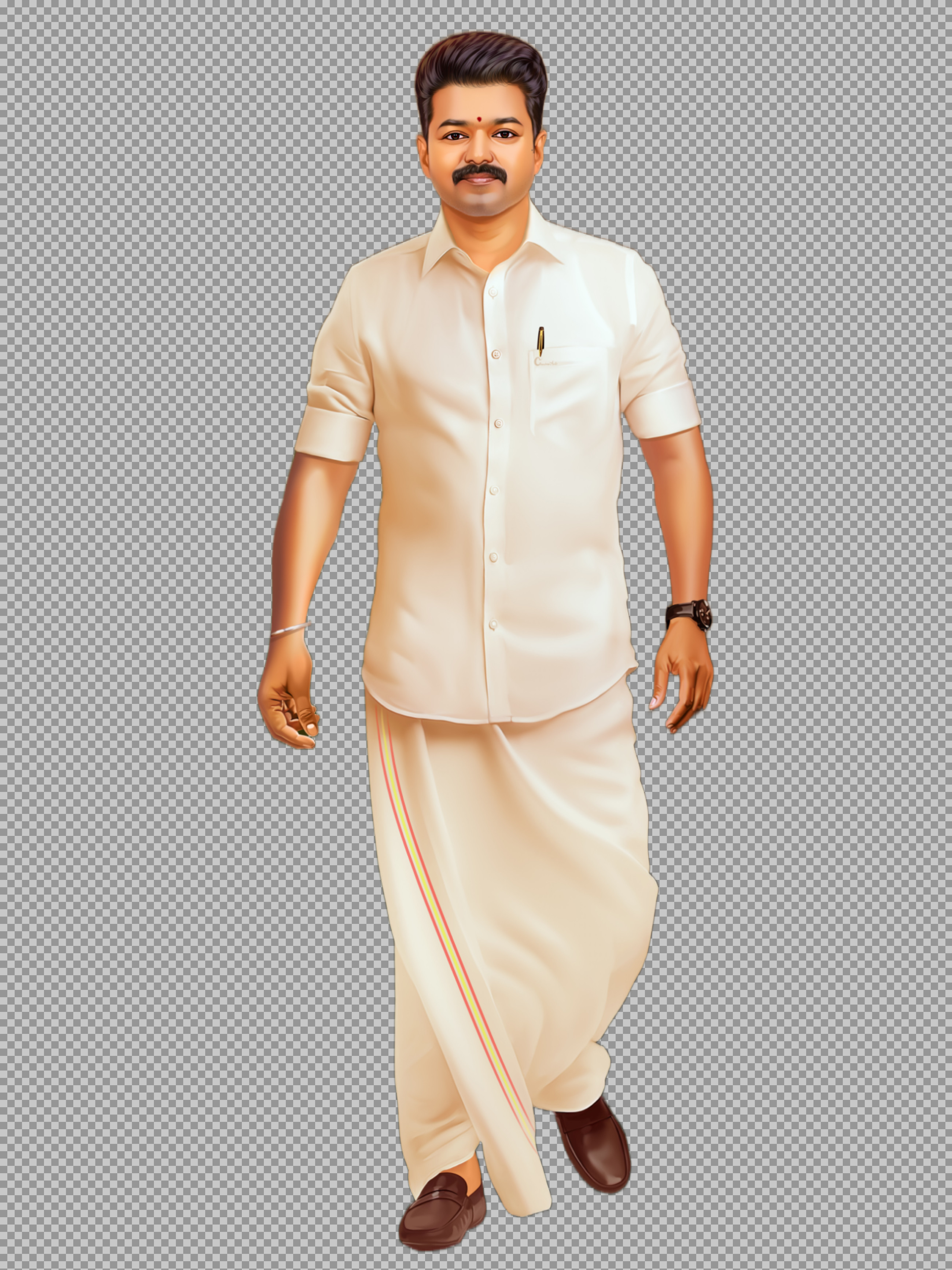 Thalapathy Vijay Veshti PNG | Free HD Digital Art Download