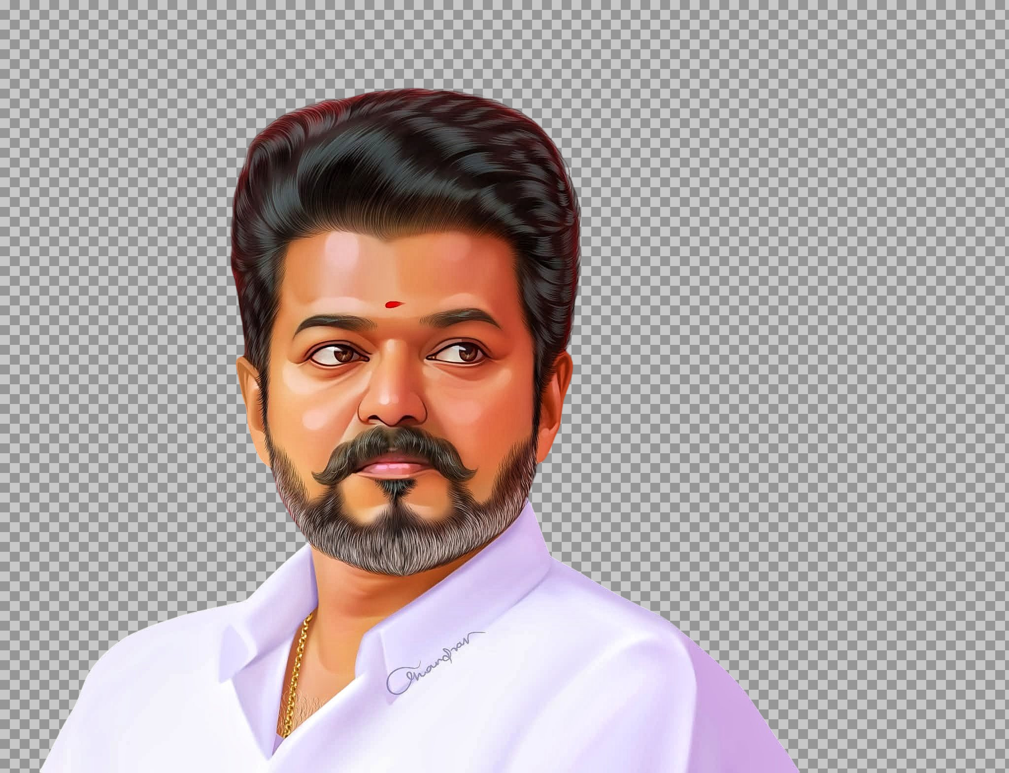 Thalapathy Vijay Digital Art PNG | HD Portrait Download