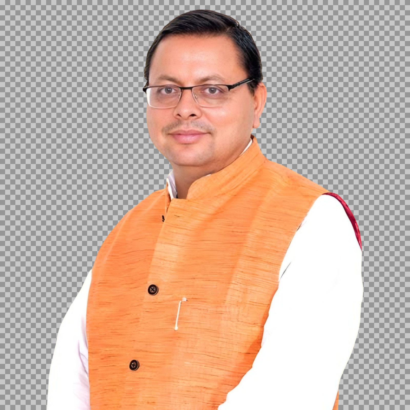 Pushkar Singh Dhami Orange Jacket PNG | HD Photo of UK CM...