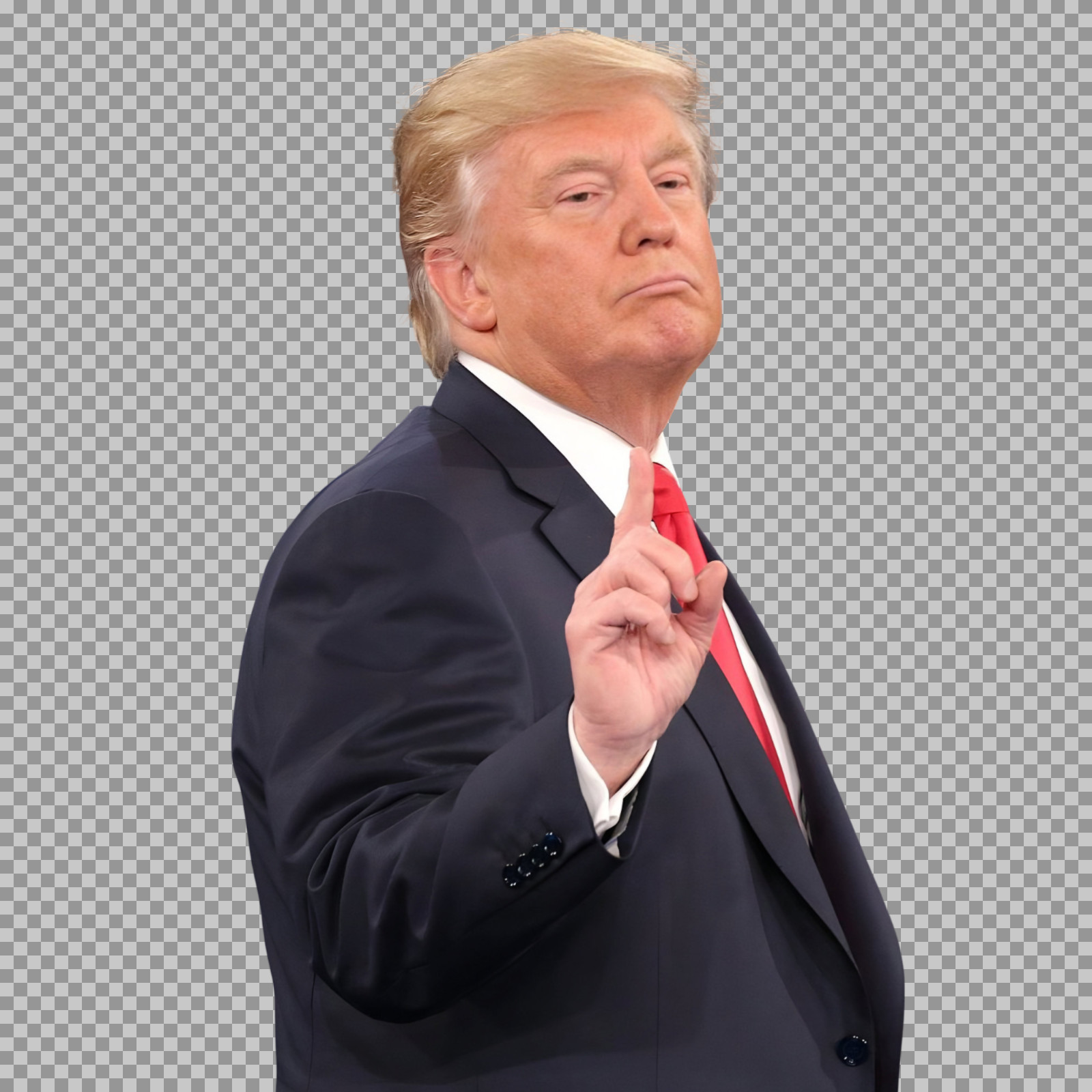 Donald Trump Finger Up PNG | Transparent Debate Image