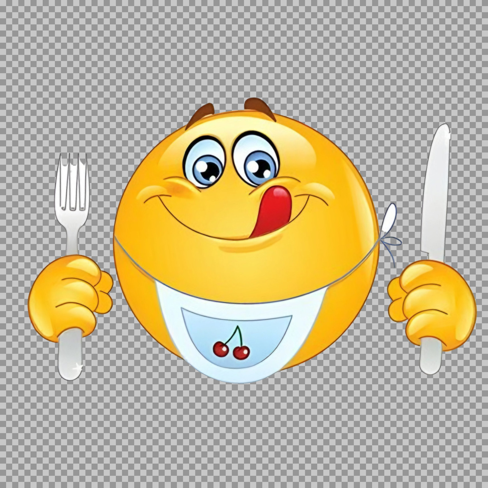 Hungry Emoji PNG | Smiley Face Ready to Eat Clipart...