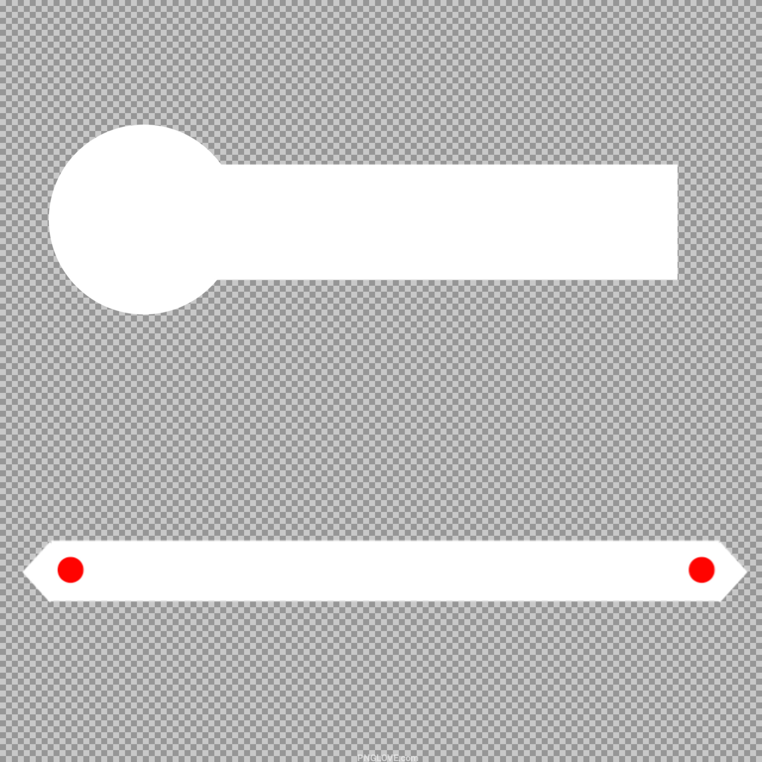Minimalist White Label and Arrow Shapes PNG