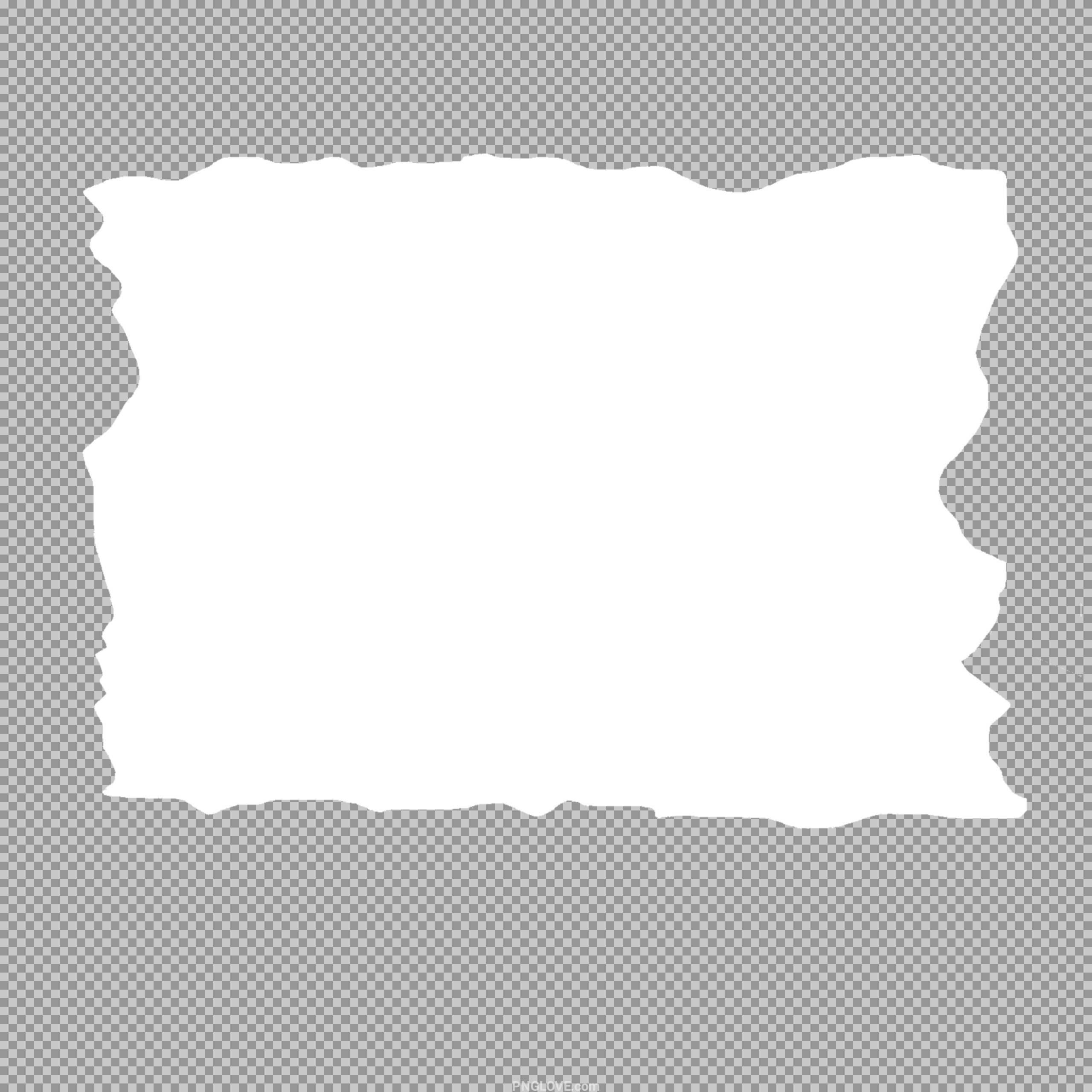 White Torn Paper PNG | Free Ripped Edge Frame Clipart