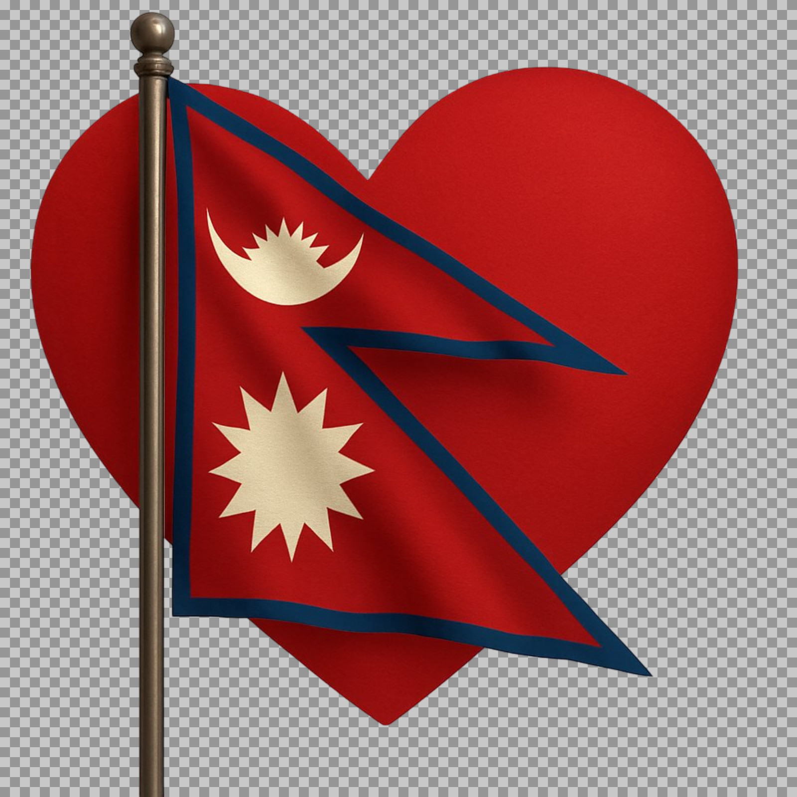 Nepal Flag Heart PNG — Love Nepal Icon...