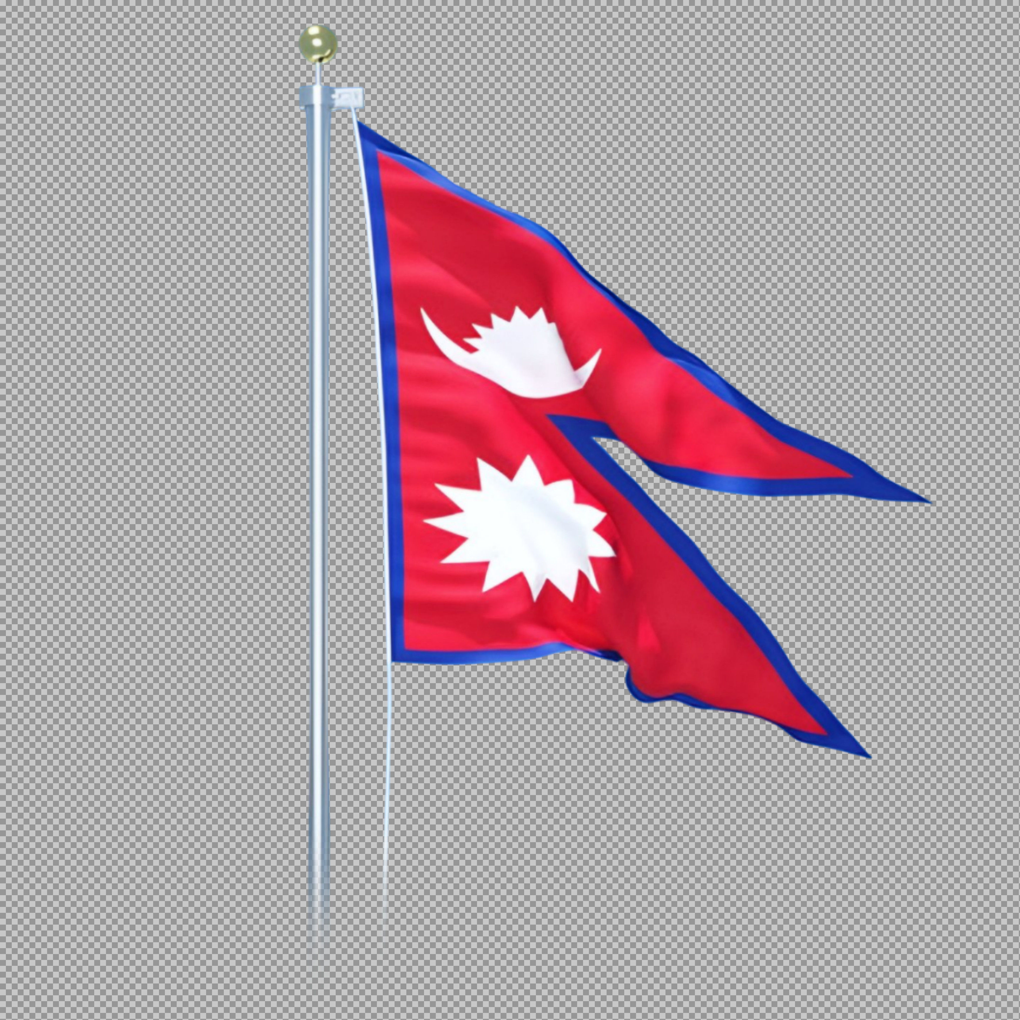 Waving Flag of Nepal PNG | Transparent Background