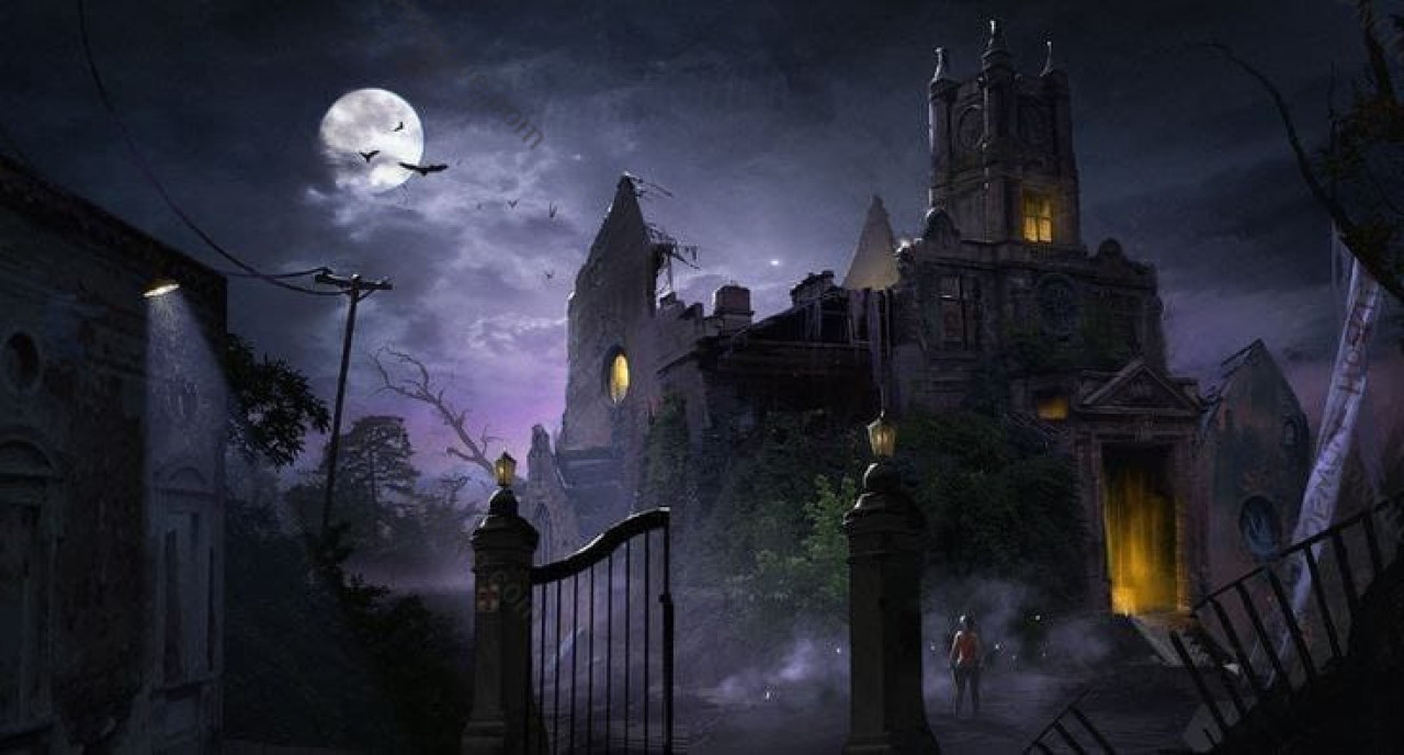 Spooky Haunted Mansion Background | Gothic Fantasy Art