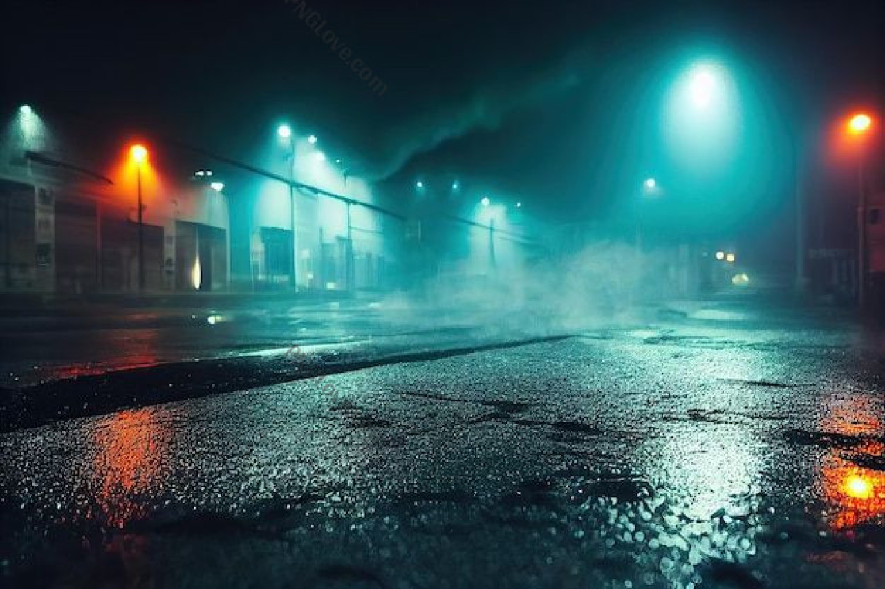 Foggy Night Street Background | Moody & Cinematic Urban Image