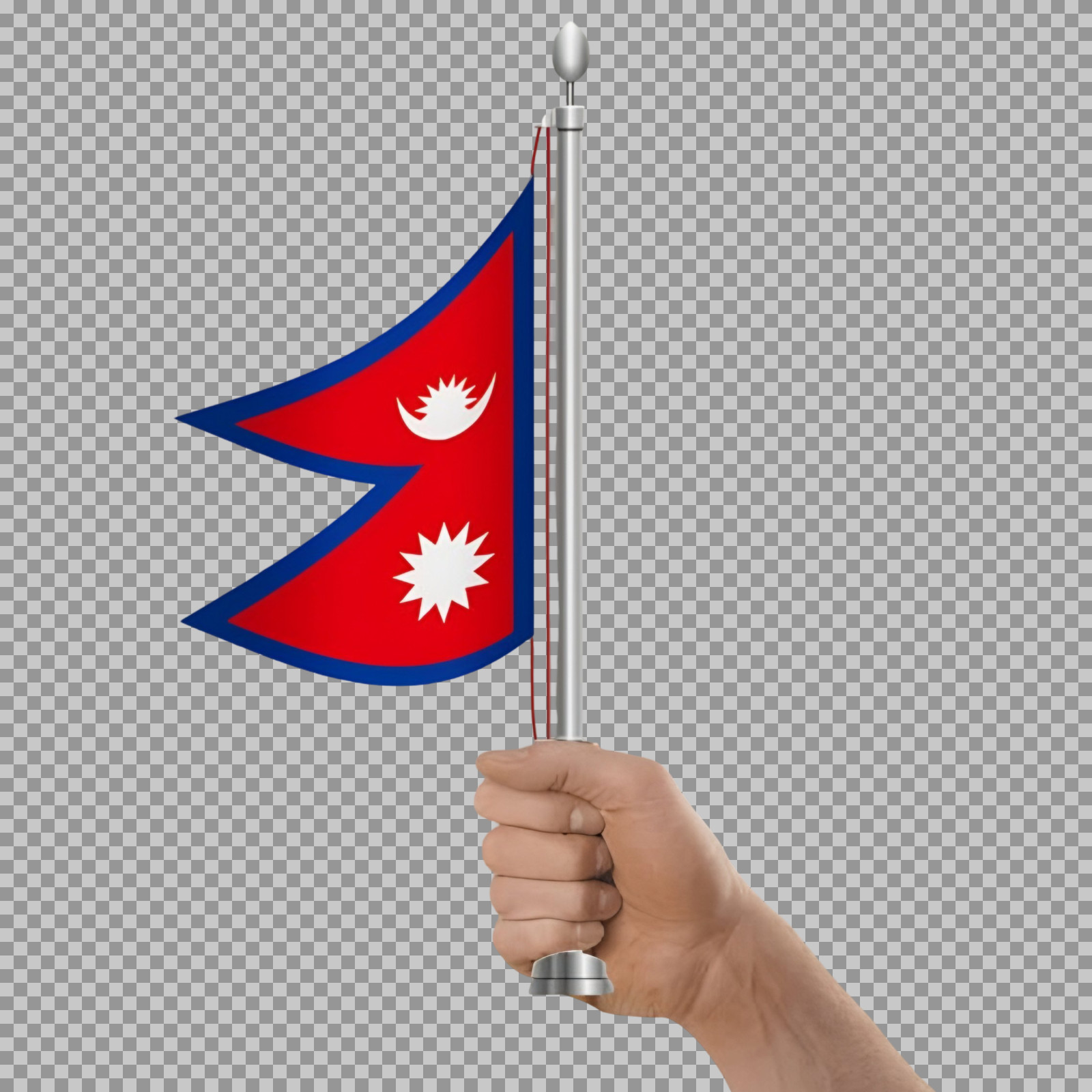 Hand Holding Flag of Nepal | Transparent PNG Image
