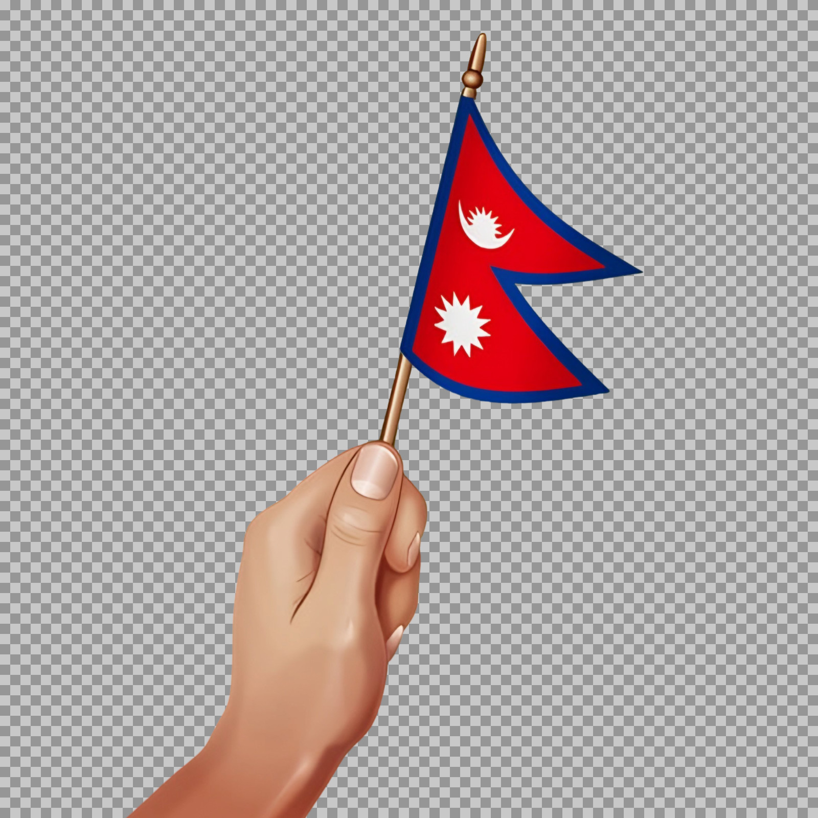 Hand Holding Nepal Flag PNG | Royalty-Free Illustration
