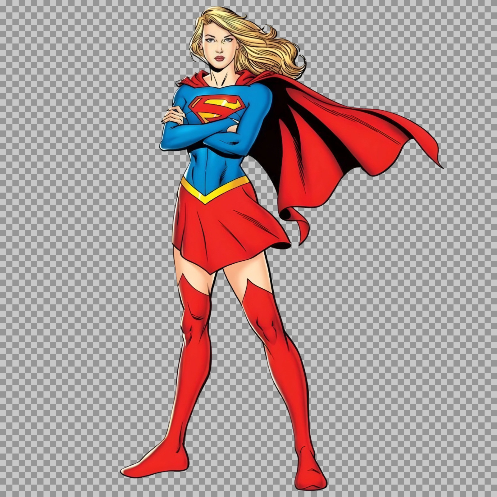 Supergirl PNG Image | Classic DC Comics Superhero Illustration