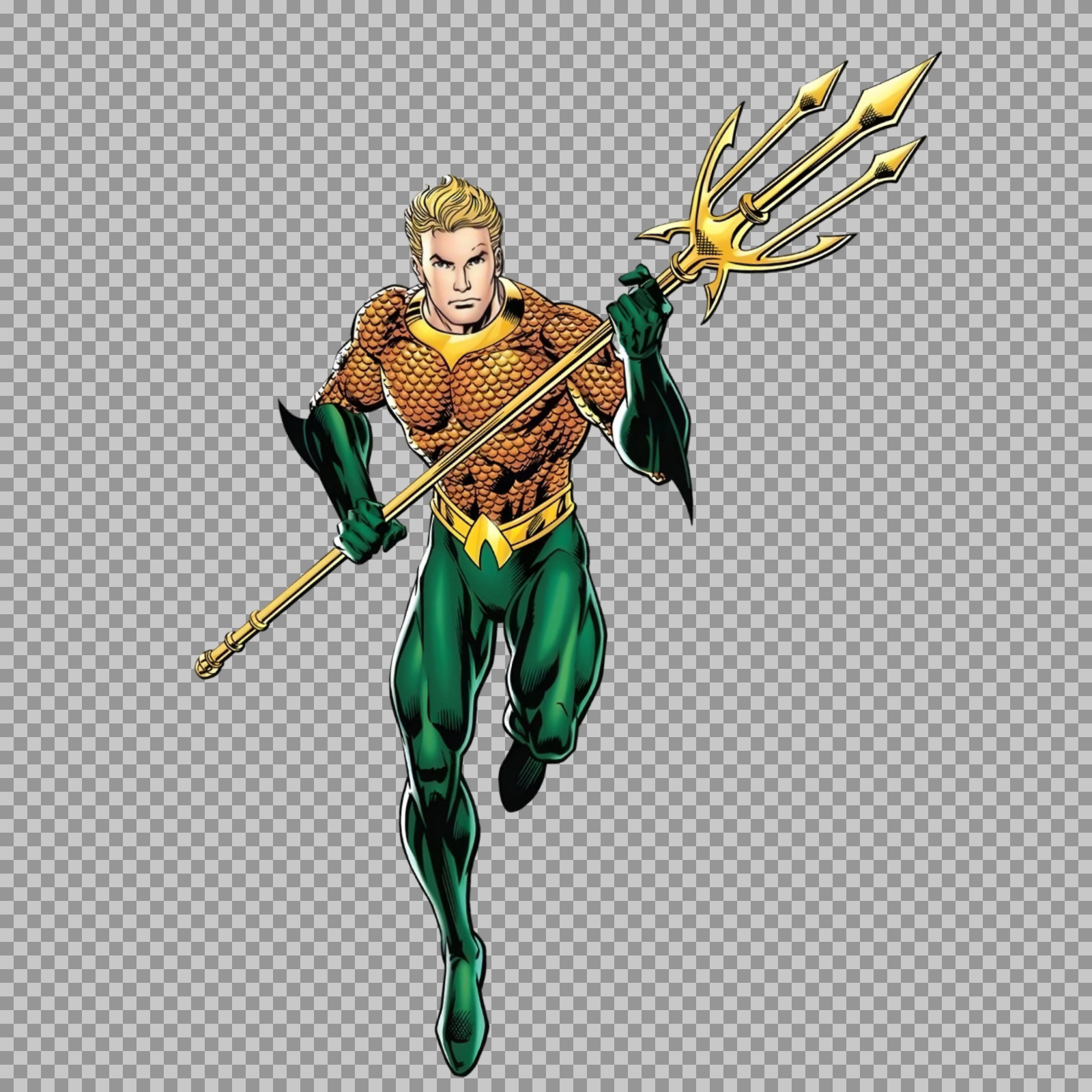 Aquaman PNG with Trident | DC Comics Superhero Illustration...