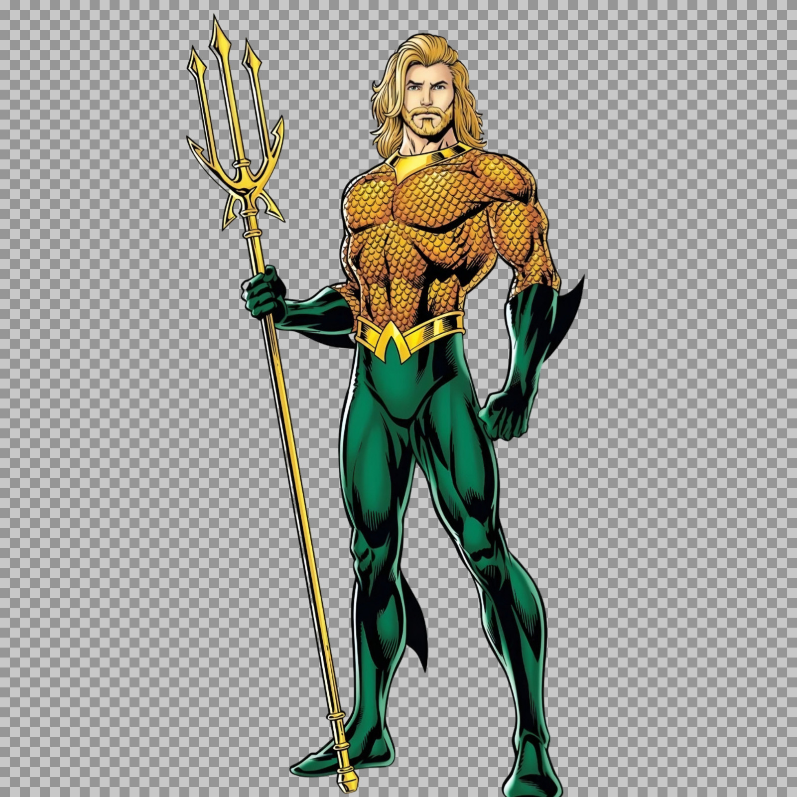 Aquaman PNG with Trident | Classic DC Comics Superhero Art...