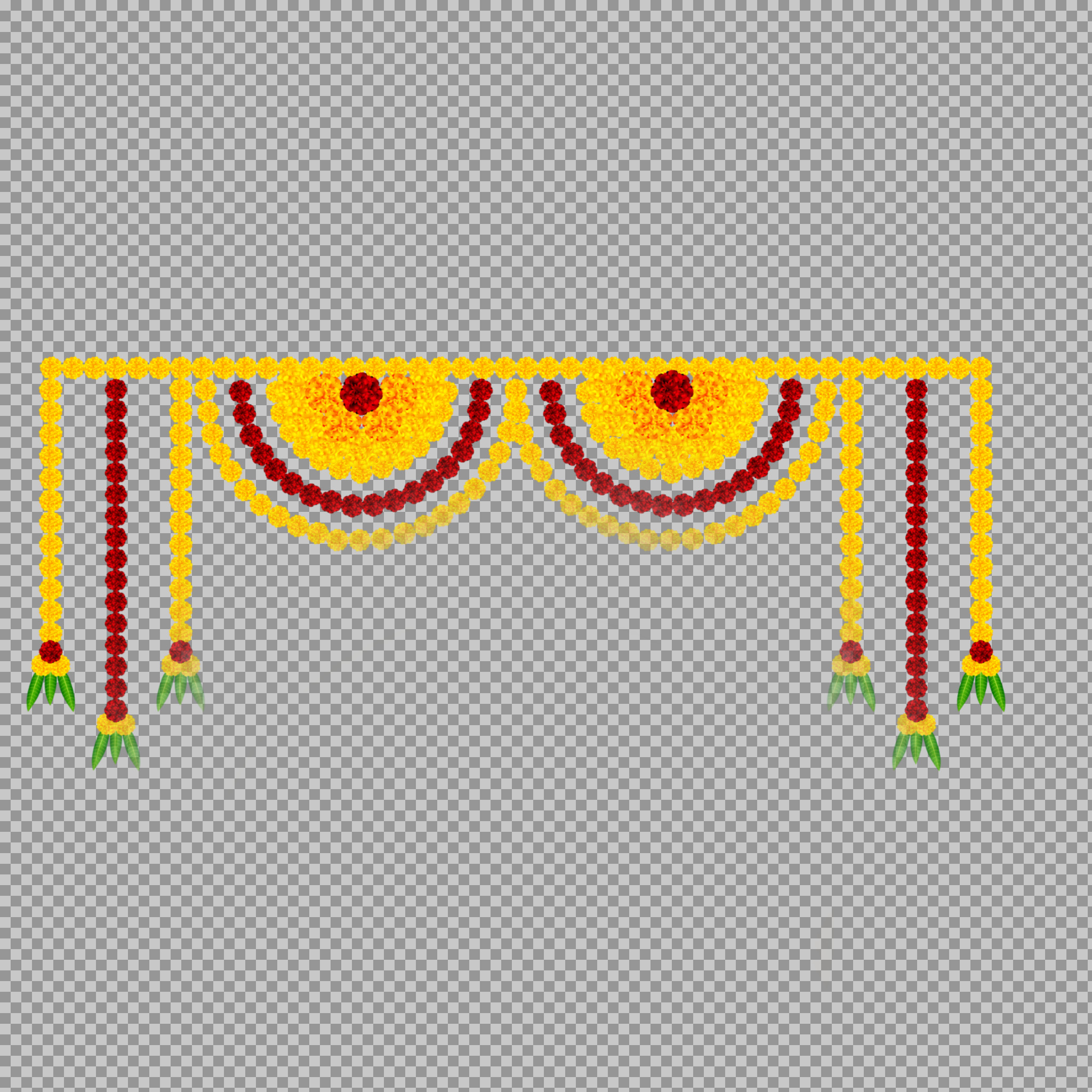 Marigold Flower Toran PNG | Indian Festival Decoration