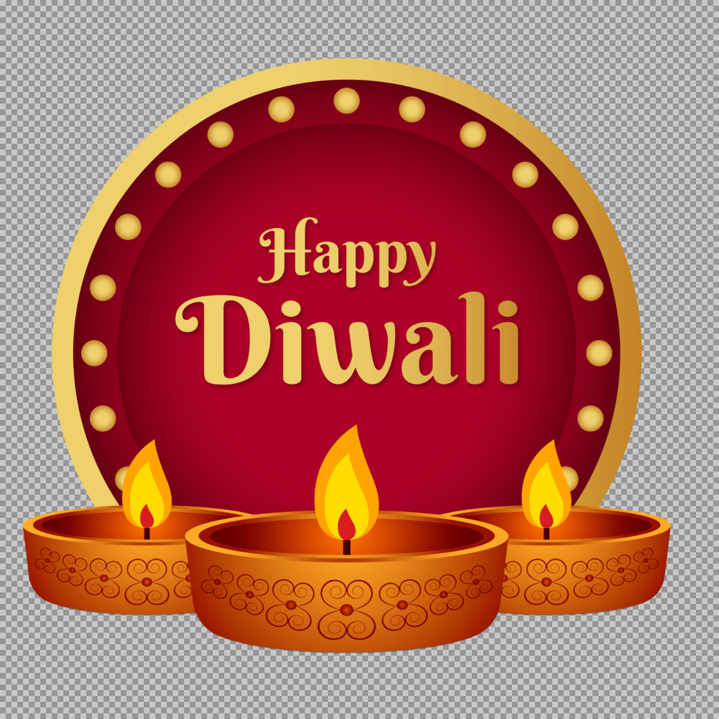 Happy Diwali PNG Image with Diyas | Free Festive Greeting...