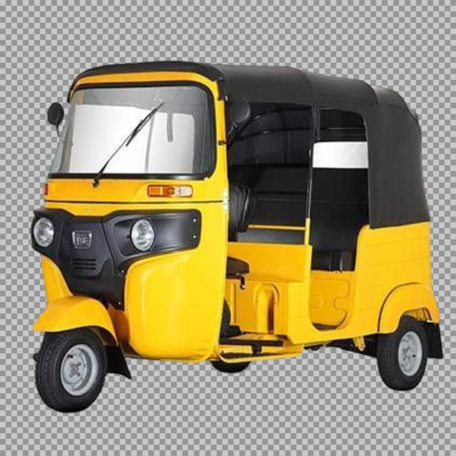 Yellow Auto Rickshaw PNG Image | Tuk-Tuk Vehicle