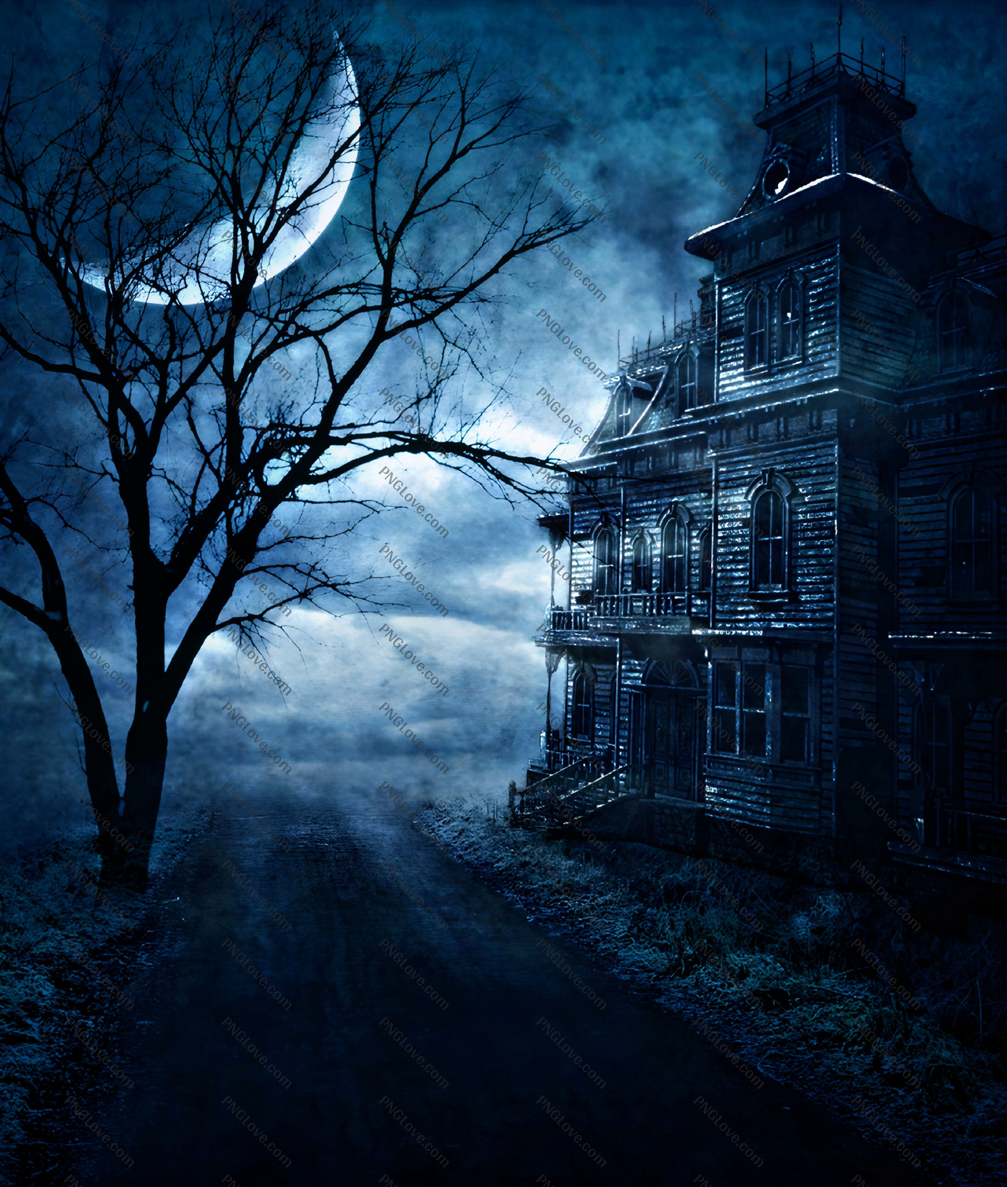 Haunted House Illustration | Spooky Gothic Background Image...