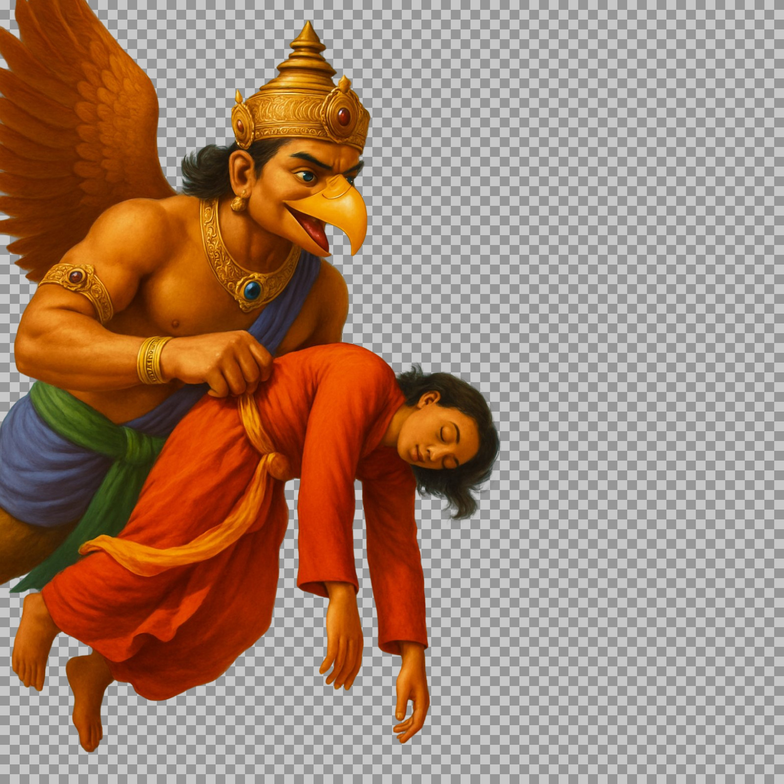 Garuda, the Divine Eagle, Rescue PNG | Hindu Mythology Art...