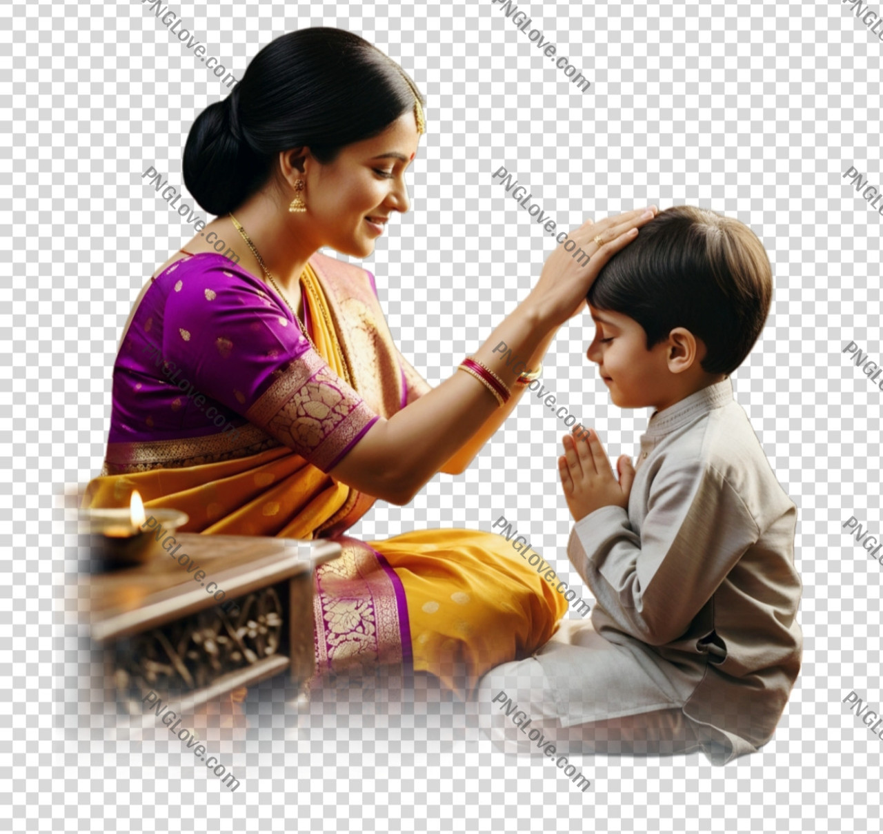 Jitiya Puja PNG: Mother Blessing Son | Festival Editing...