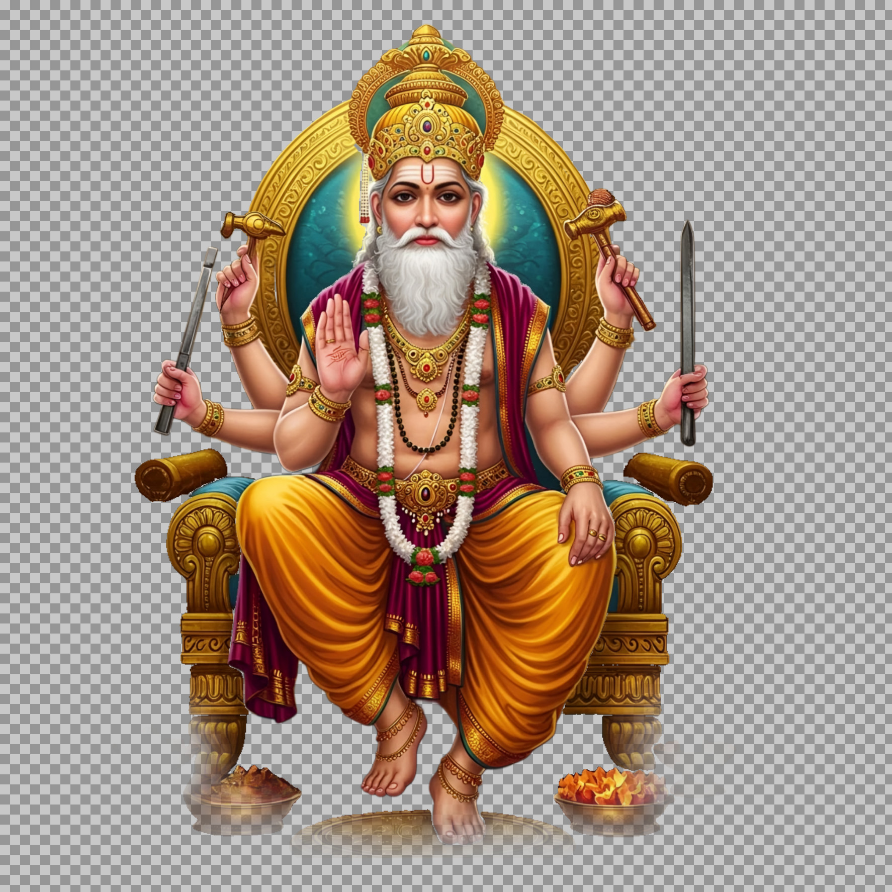 Lord Vishwakarma PNG Image | Divine Architect HD Photo...