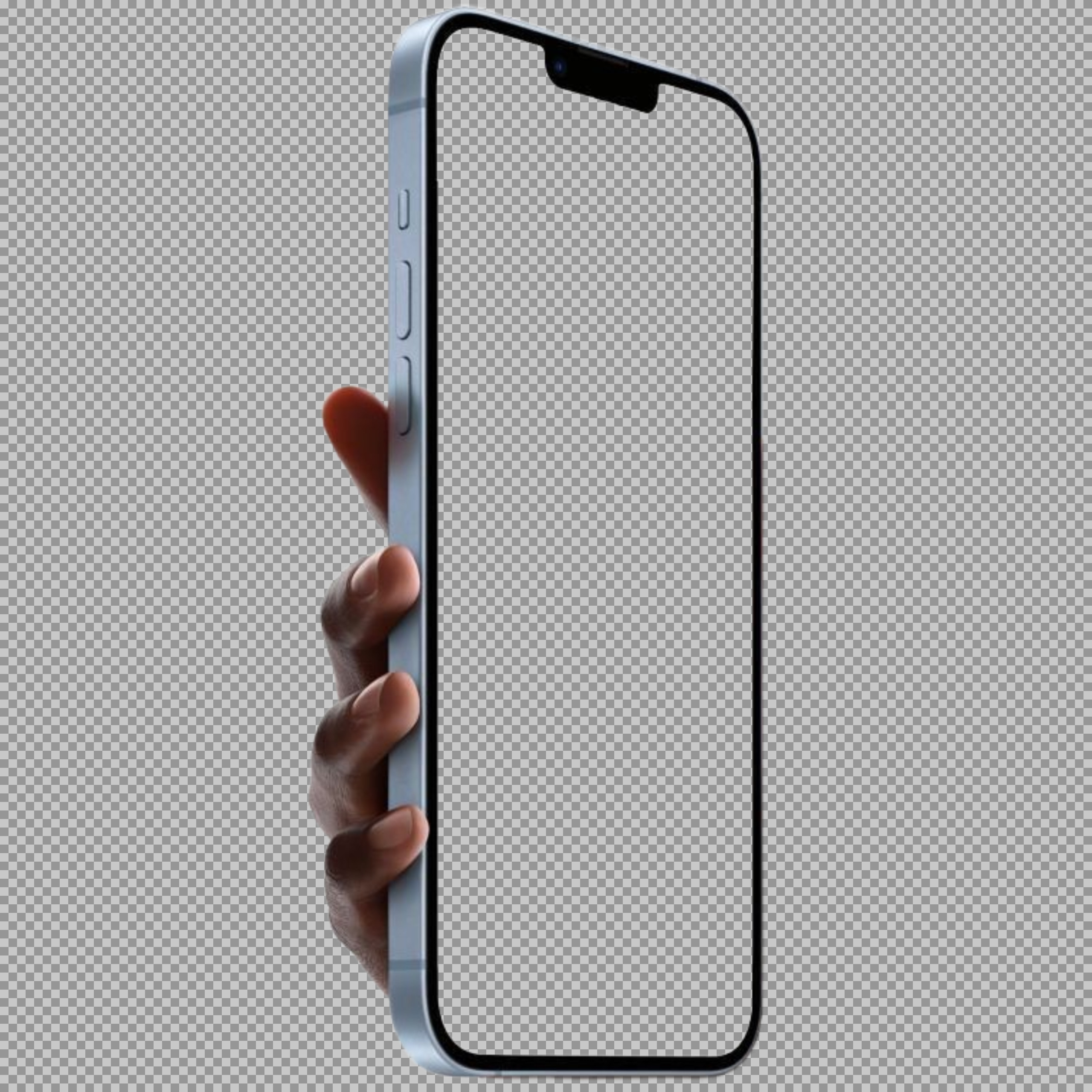 iPhone Mockup PNG | Hand Holding Phone with Transparent Screen...