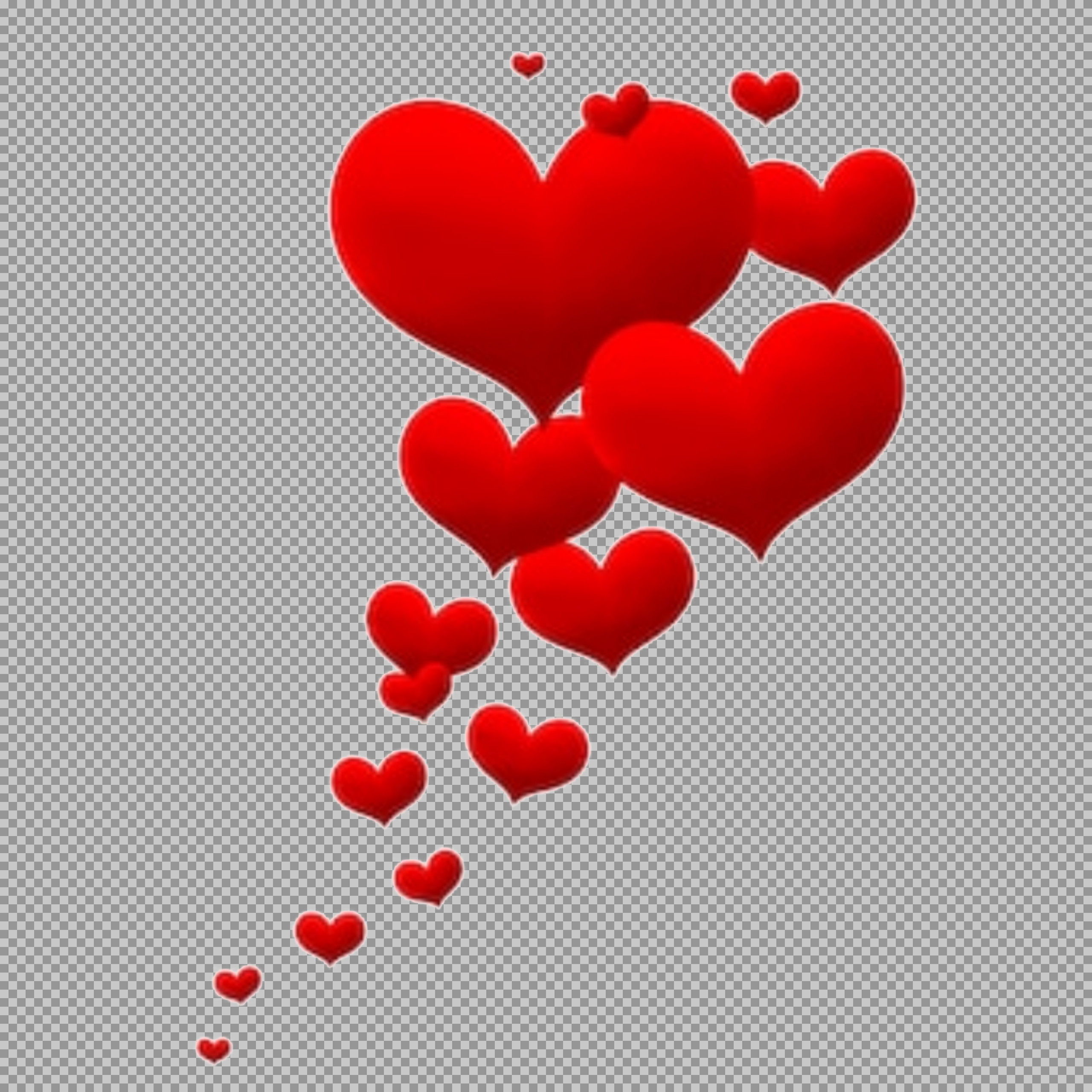 Romantic Red Hearts PNG | Free Transparent Overlay
