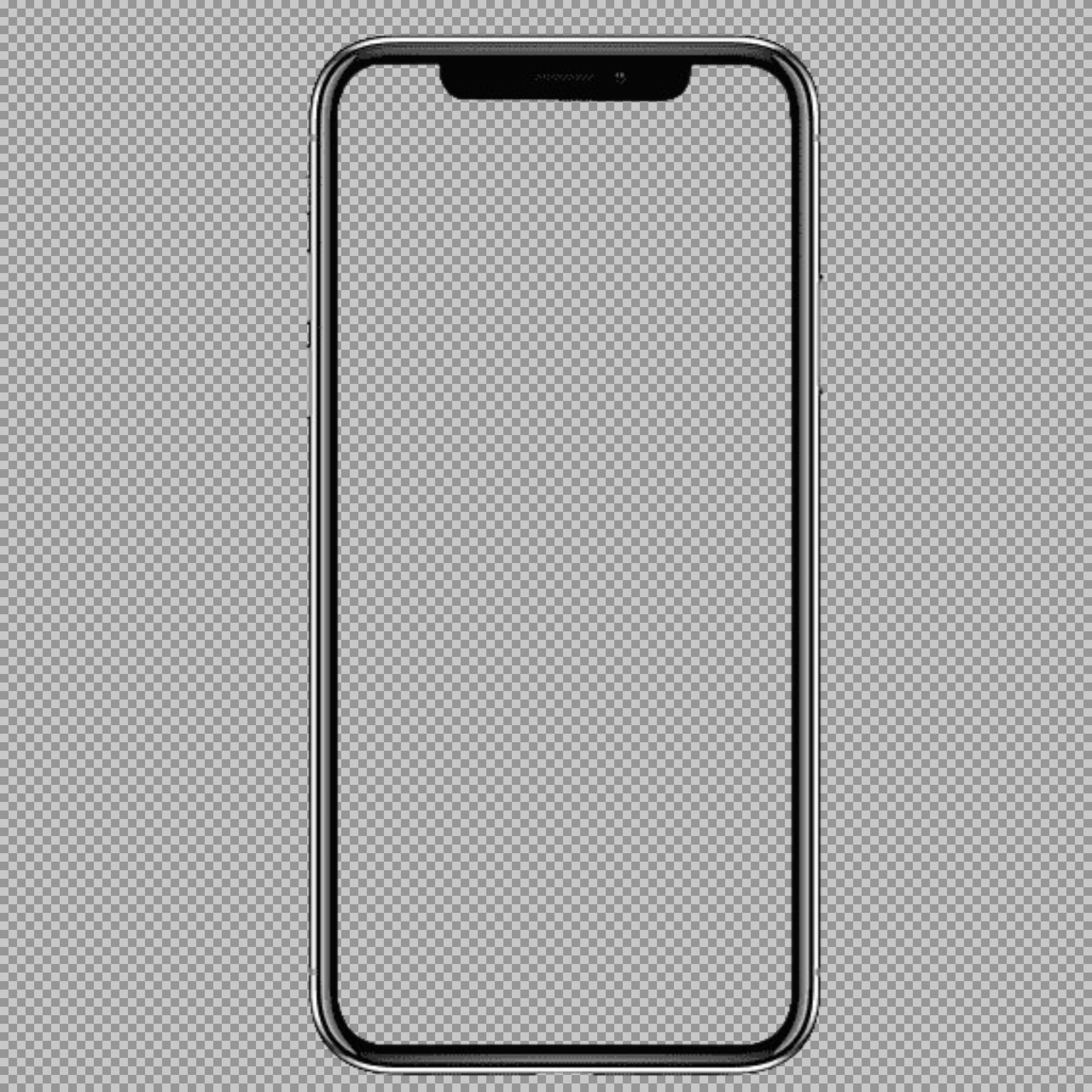 Silver iPhone X PNG Mockup | Transparent Screen Template...