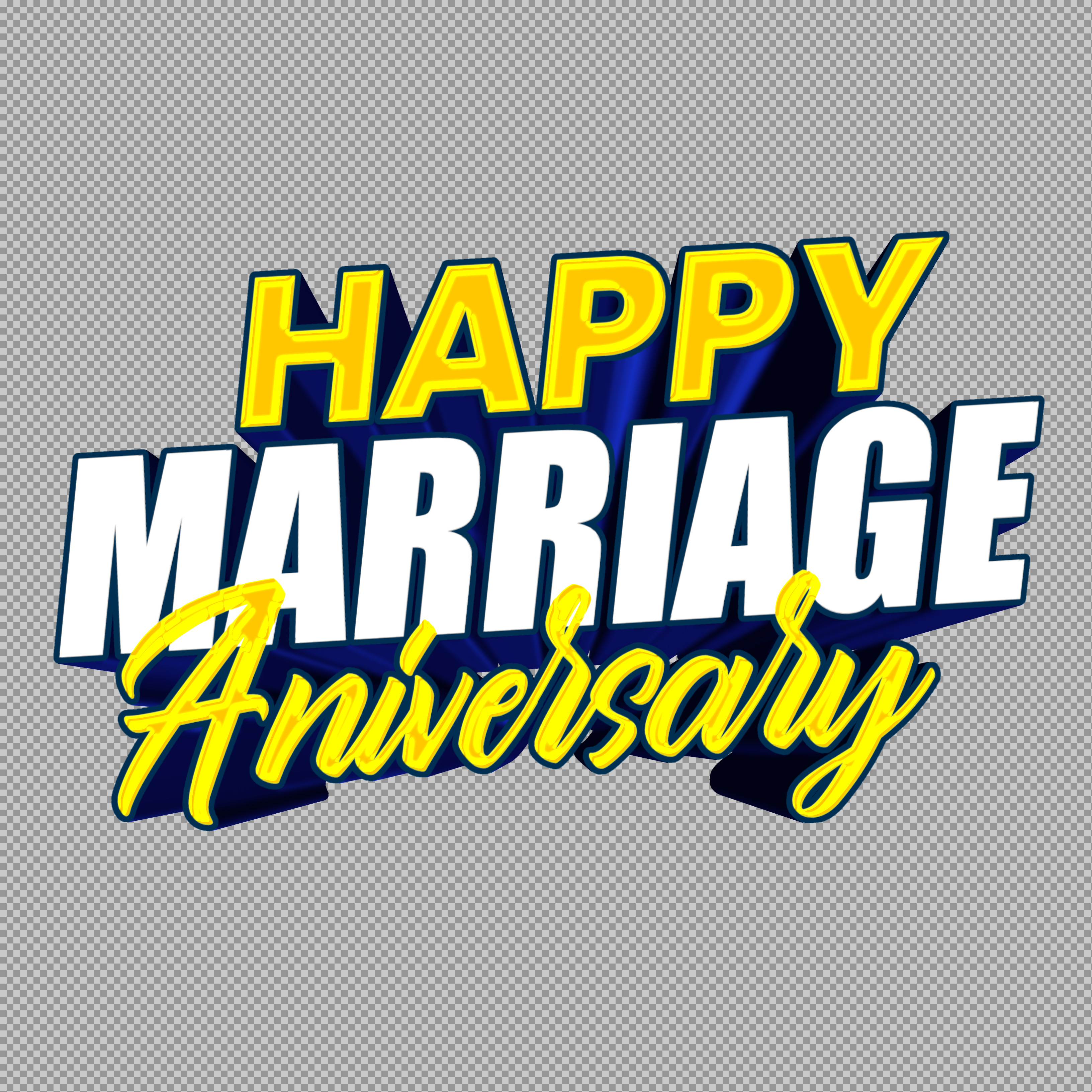 Happy Marriage Anniversary 3D Text PNG | Free Download...