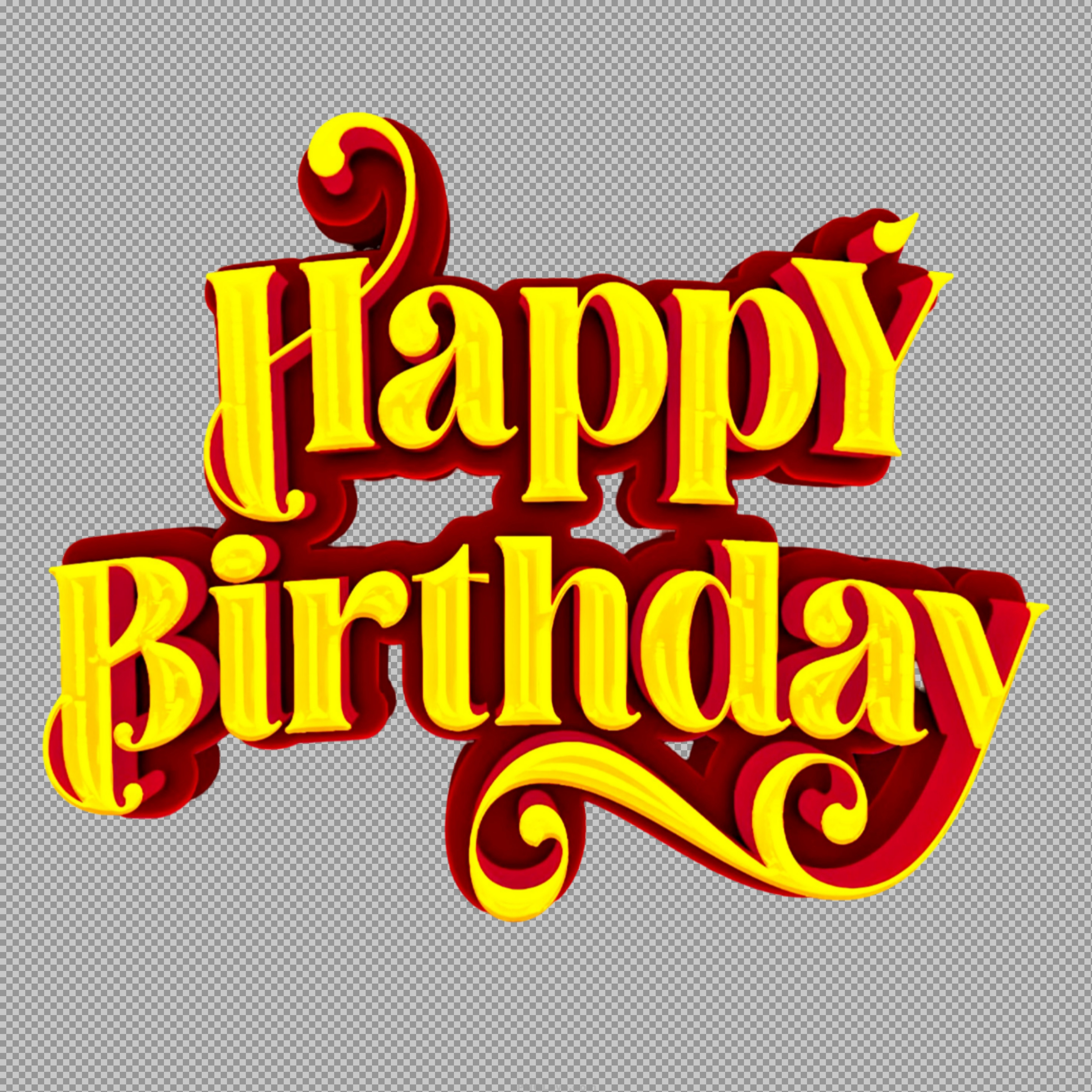 Happy Birthday PNG | Stylish 3D Text...