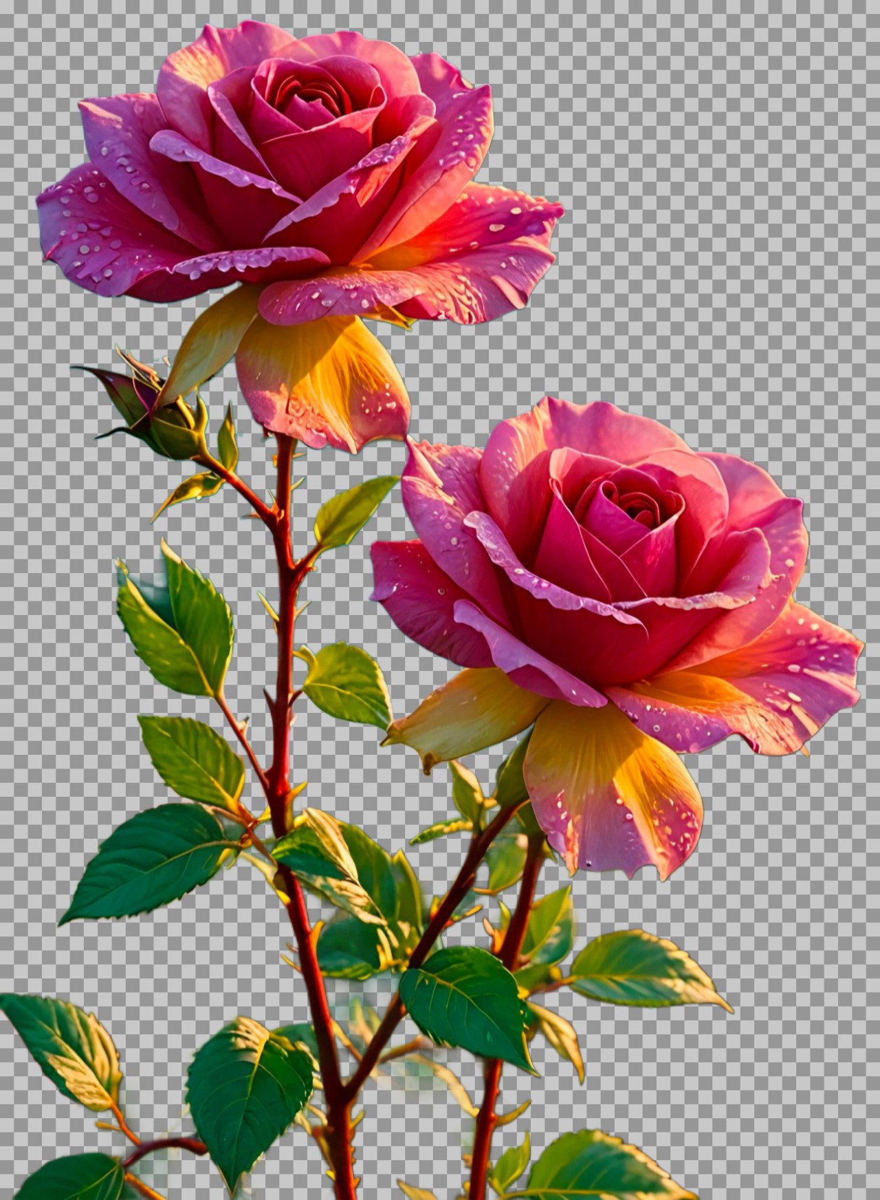 two roses with water drop beautiful rose PNG image download...