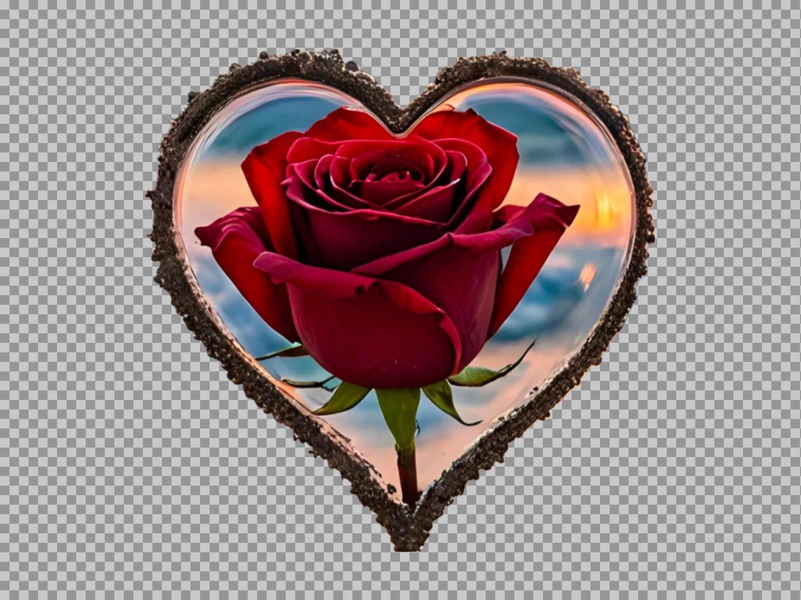 heart with roses PNG image download...