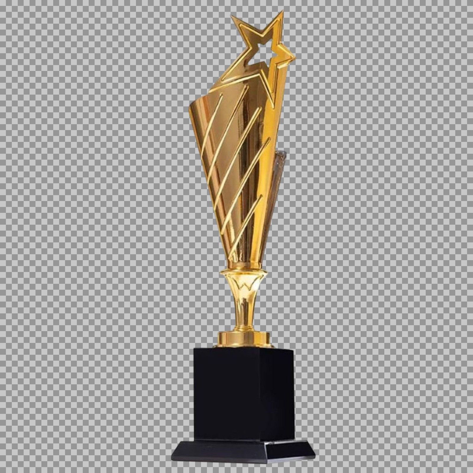 Gold Star Trophy PNG | Modern Award for Achievement...