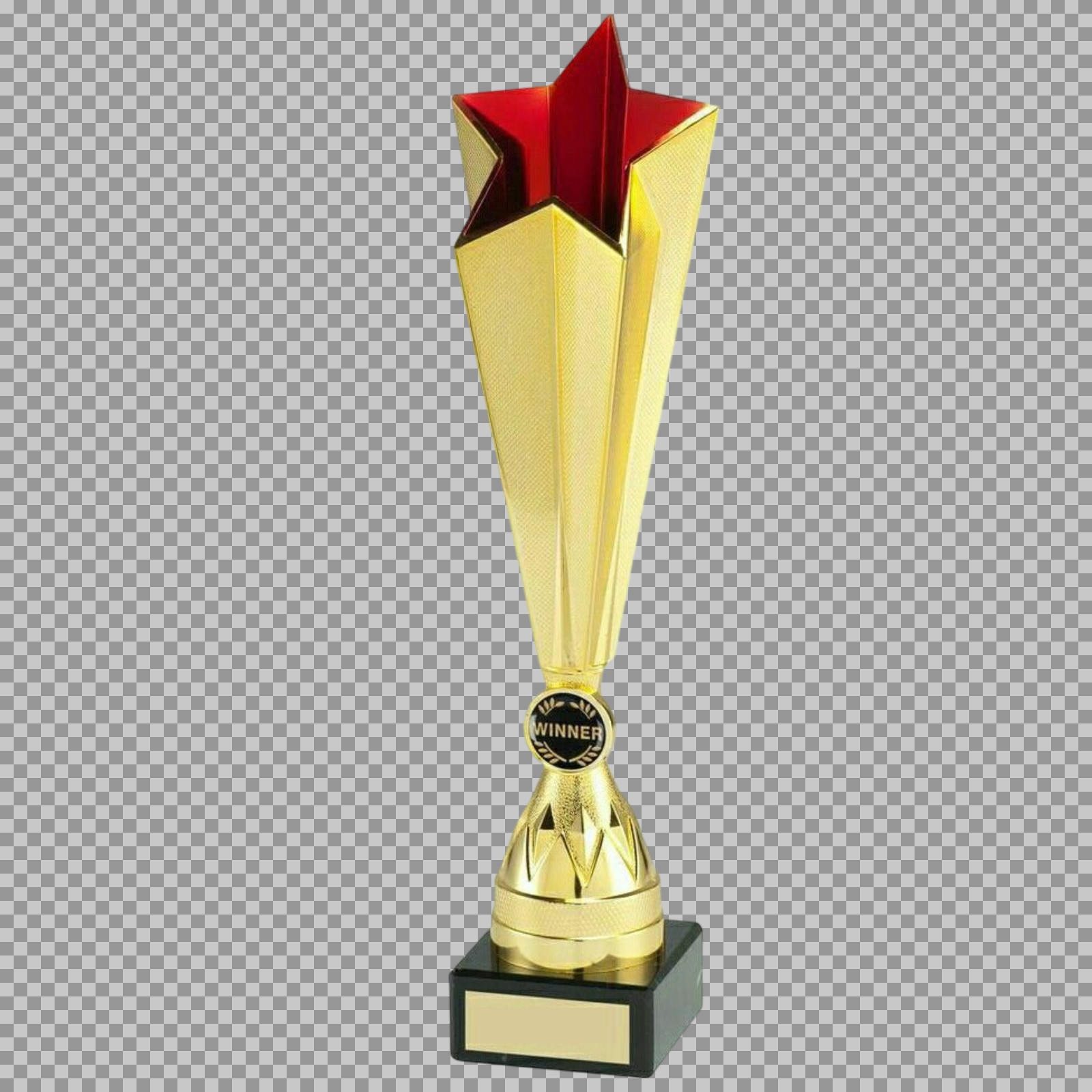 Gold Star Trophy with Red Accent | Winner Award PNG...