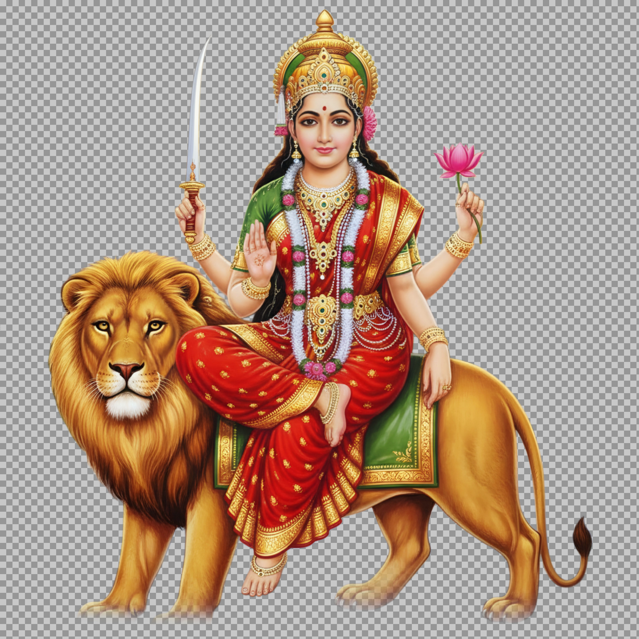 Maa Katyayani PNG | Free HD Image for Navratri Day 6