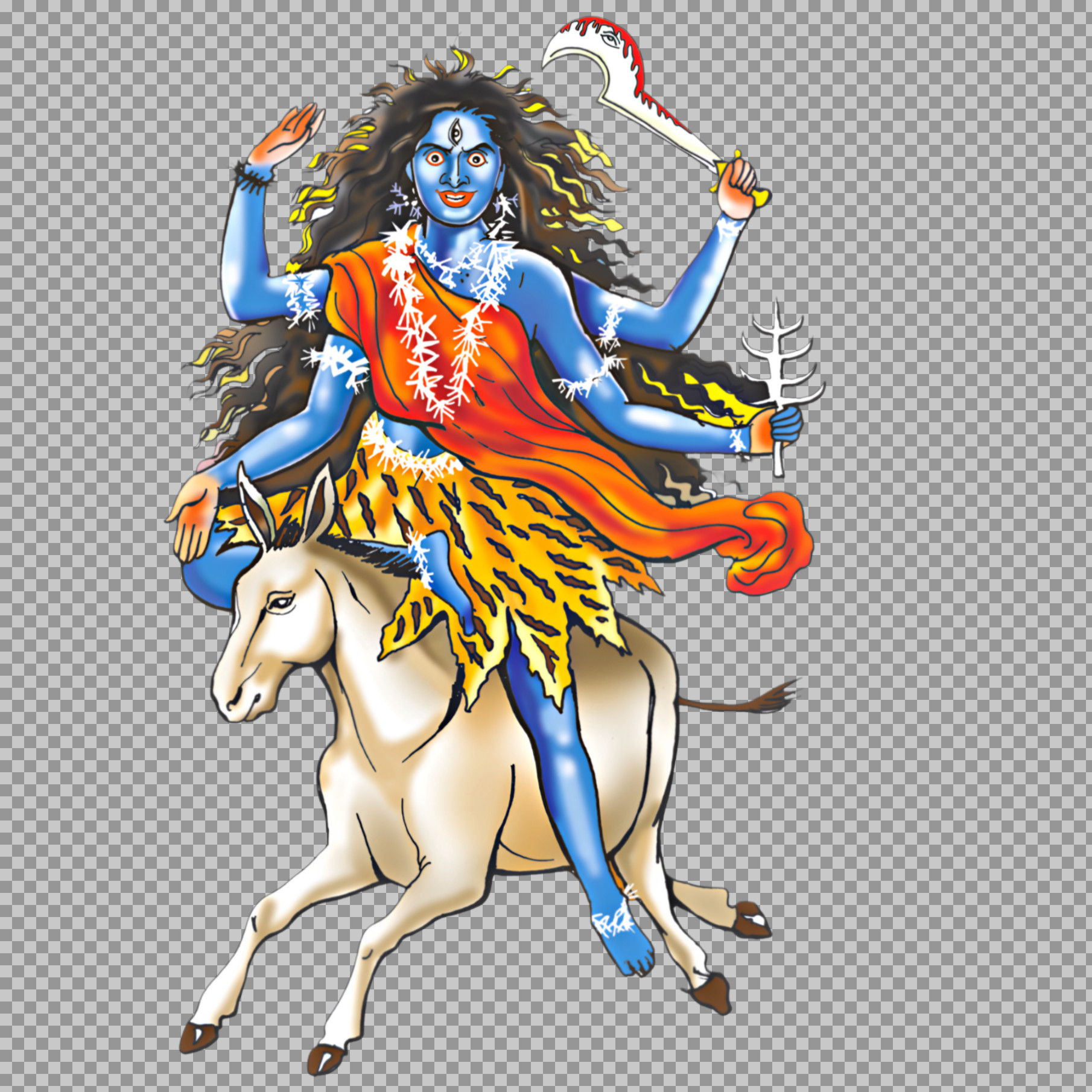 Goddess Kalaratri PNG Image | Seventh Form of Navadurga