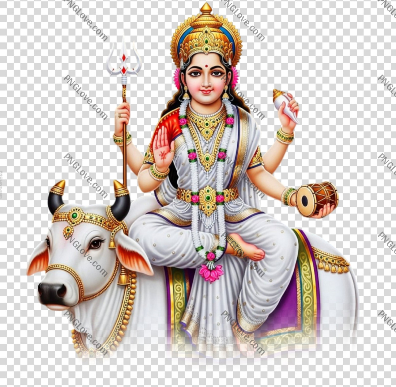 Goddess Mahagauri PNG | Free Transparent Navadurga Image